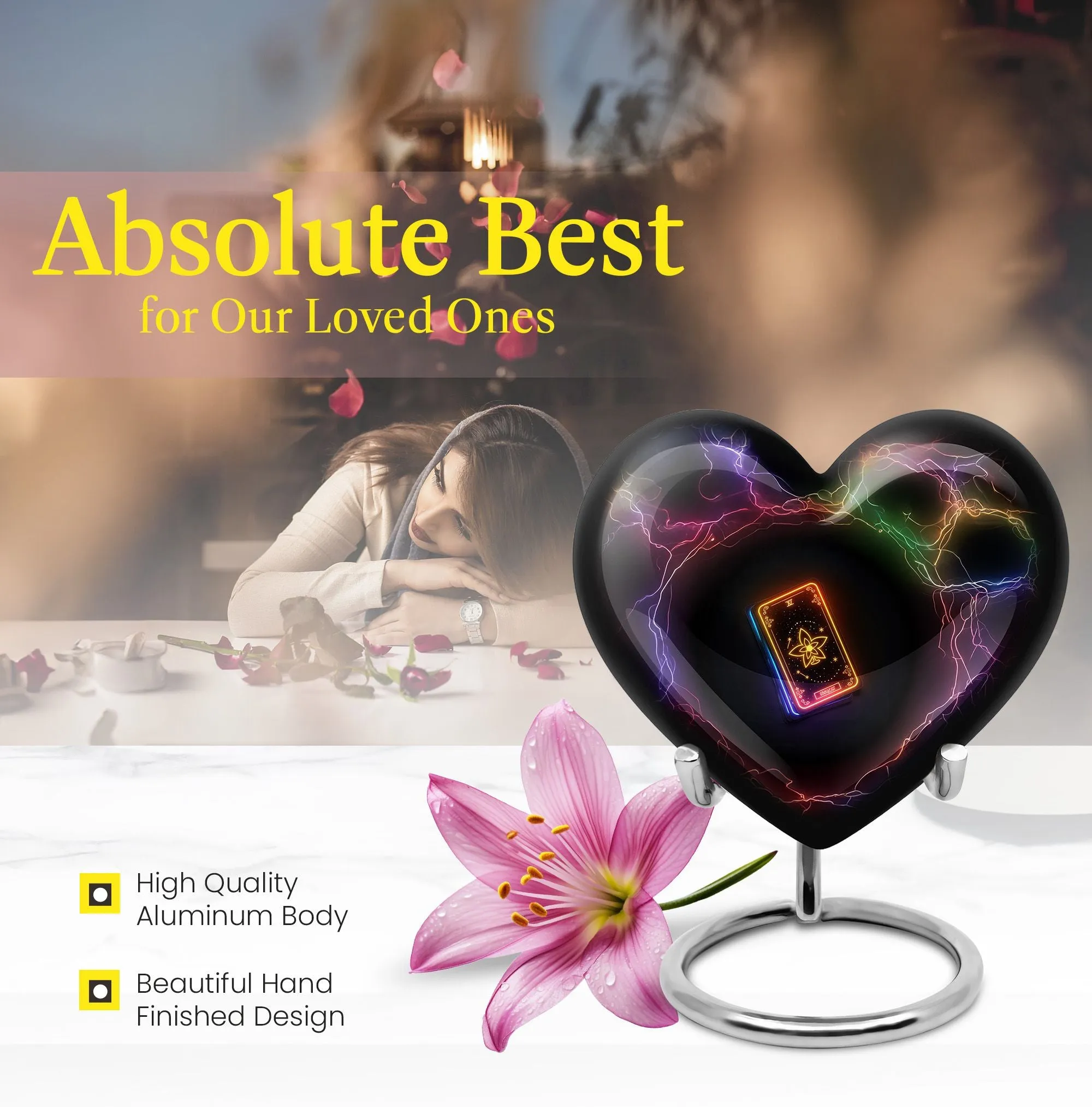 Sacred Remembrance Tarot Urn - A Commemorative Keepsake for Human Ashes