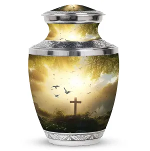 Serenity Sacred: Jesus Christ Cross Memorial Urn for Ashes