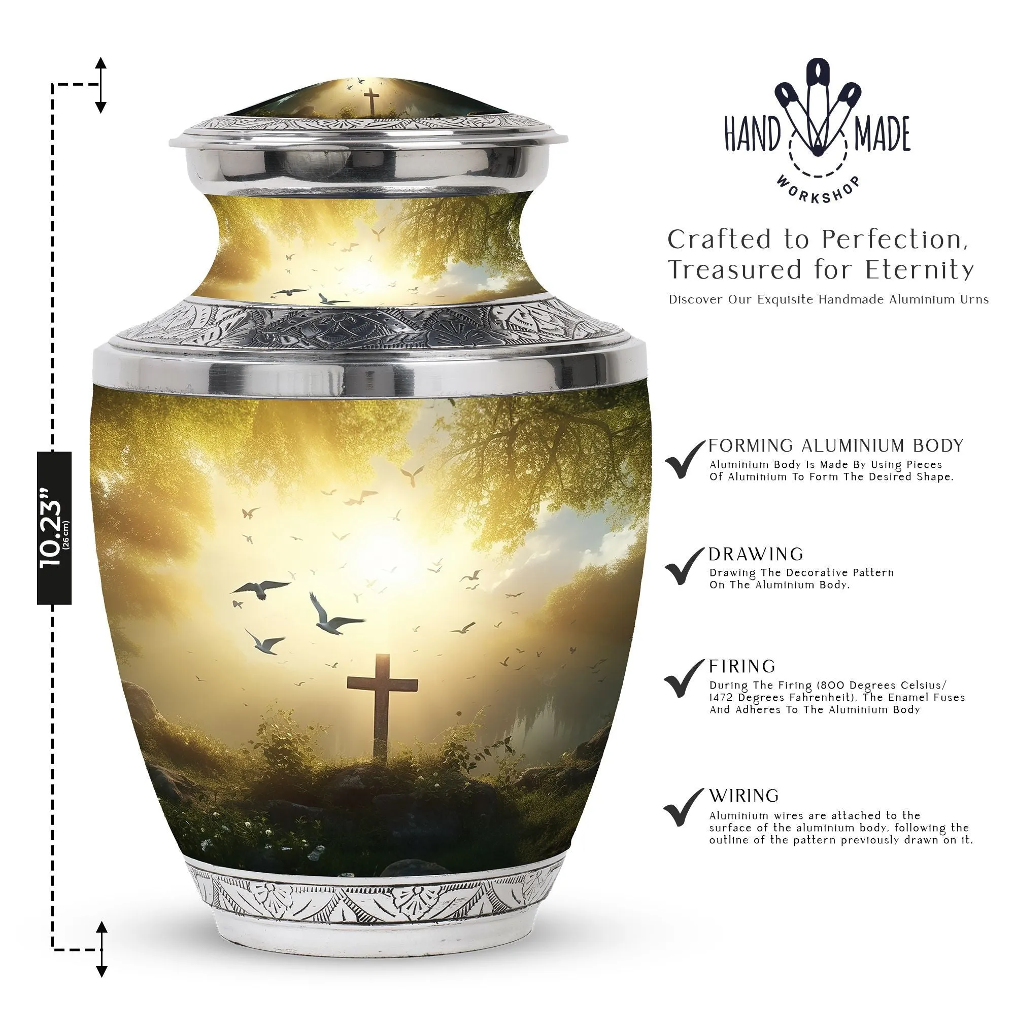 Serenity Sacred: Jesus Christ Cross Memorial Urn for Ashes
