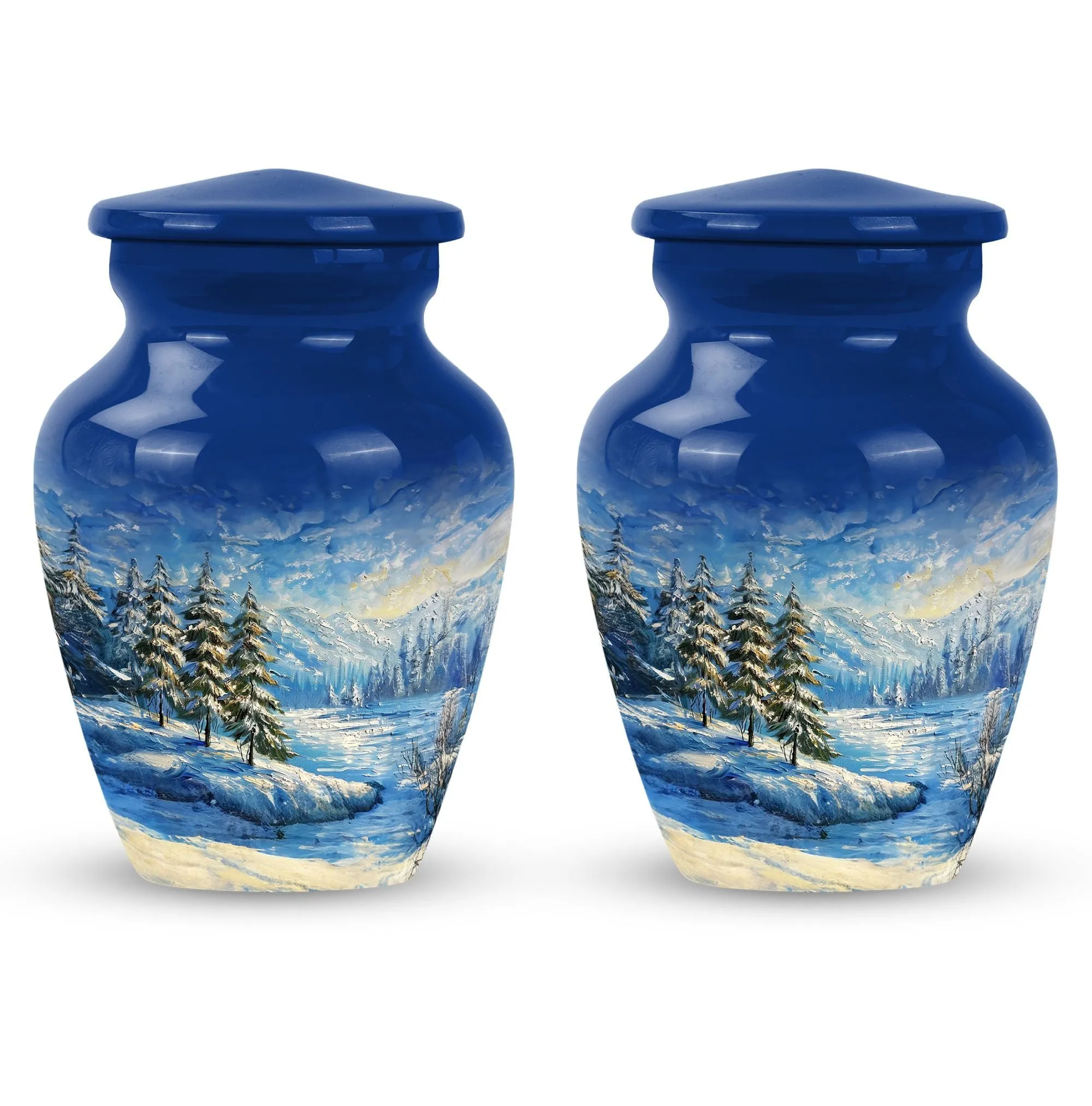 Snowflakes Cremation Urn for Residential Use Ashes