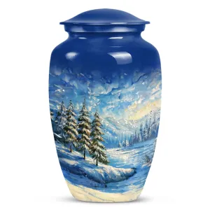 Snowflakes Cremation Urn for Residential Use Ashes