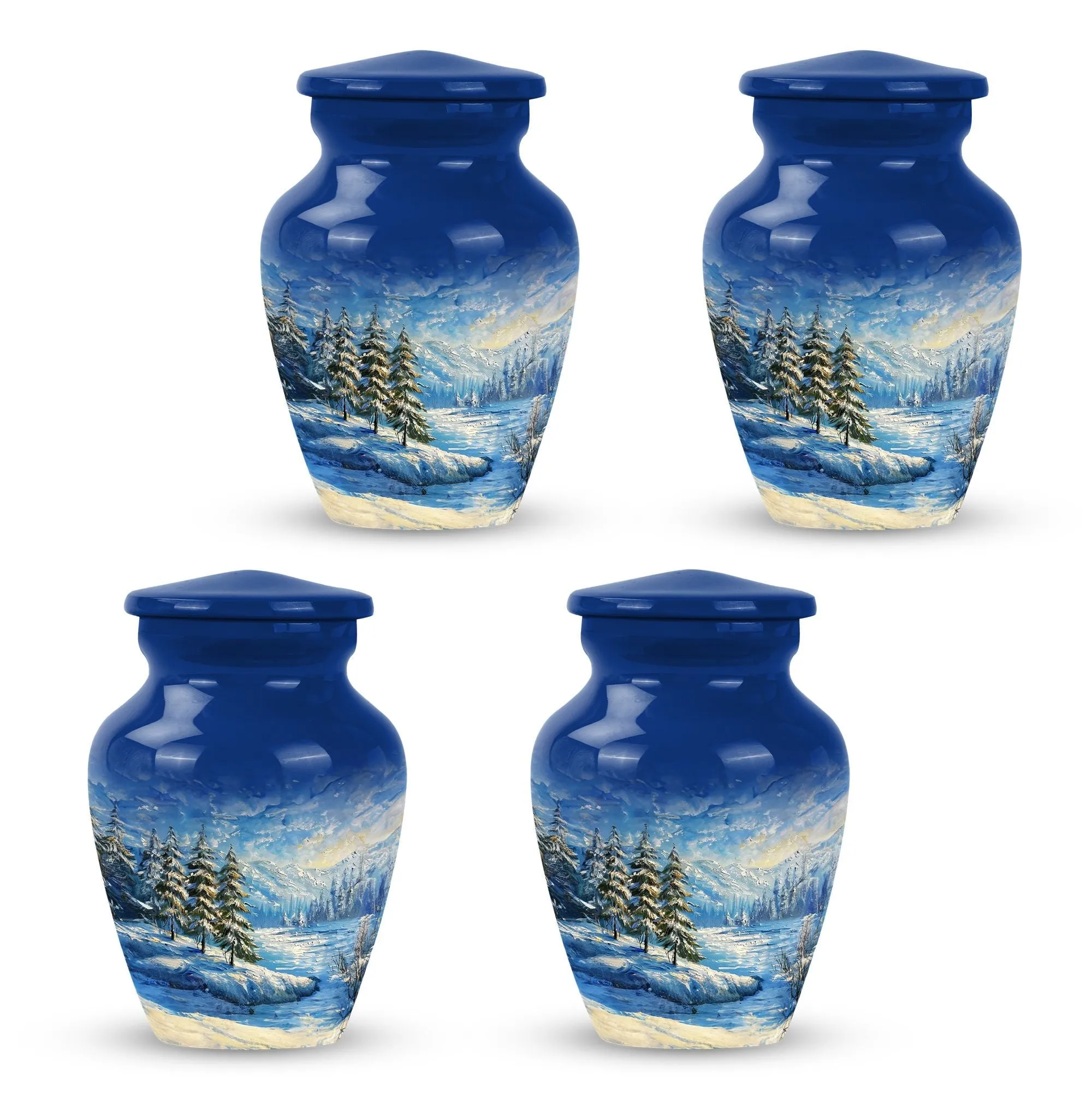 Snowflakes Cremation Urn for Residential Use Ashes