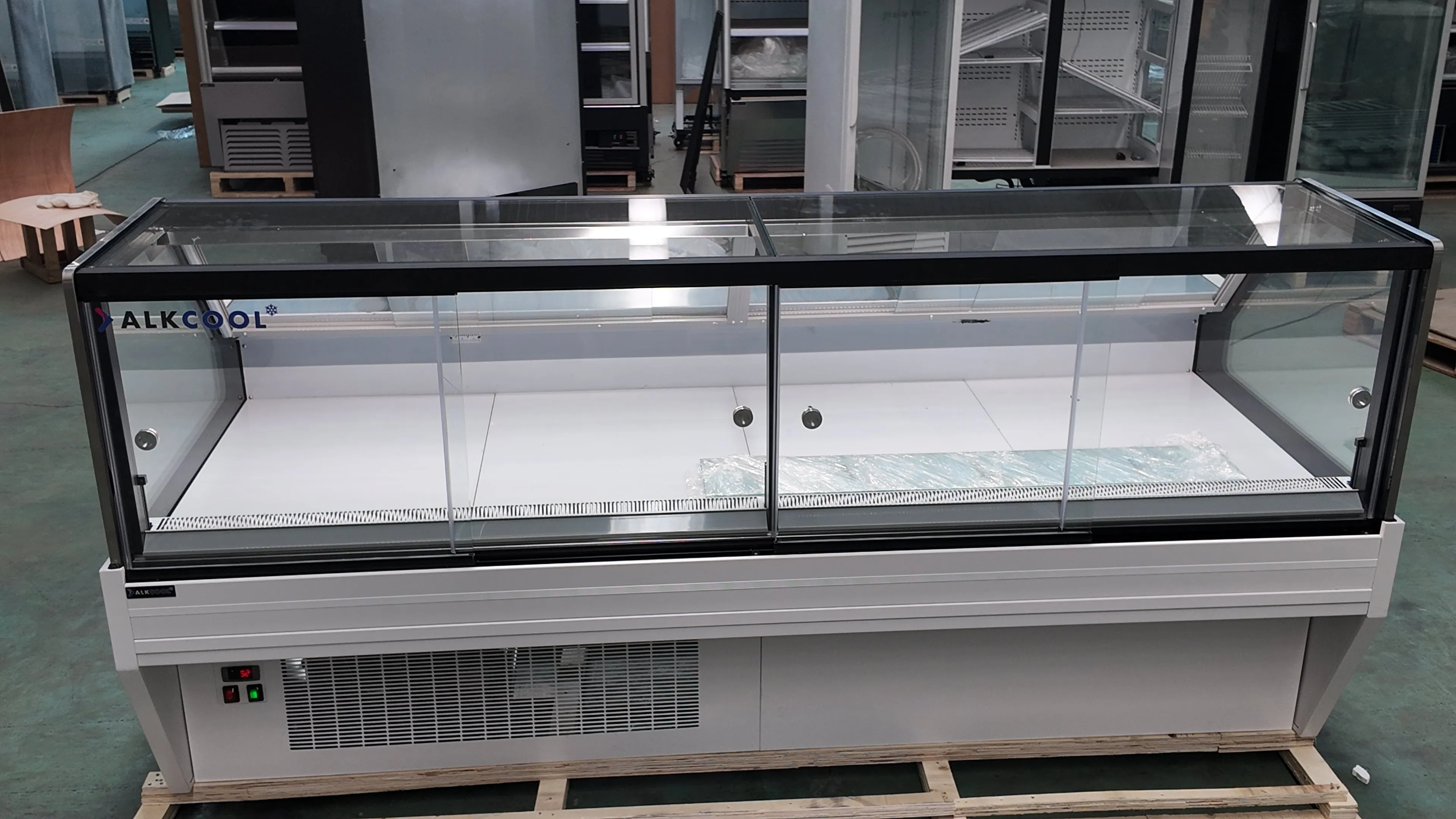 SOC96'' Self-contained Vertical Glass Multi Deck Straight Glass Merchandiser for Deli and Cheese