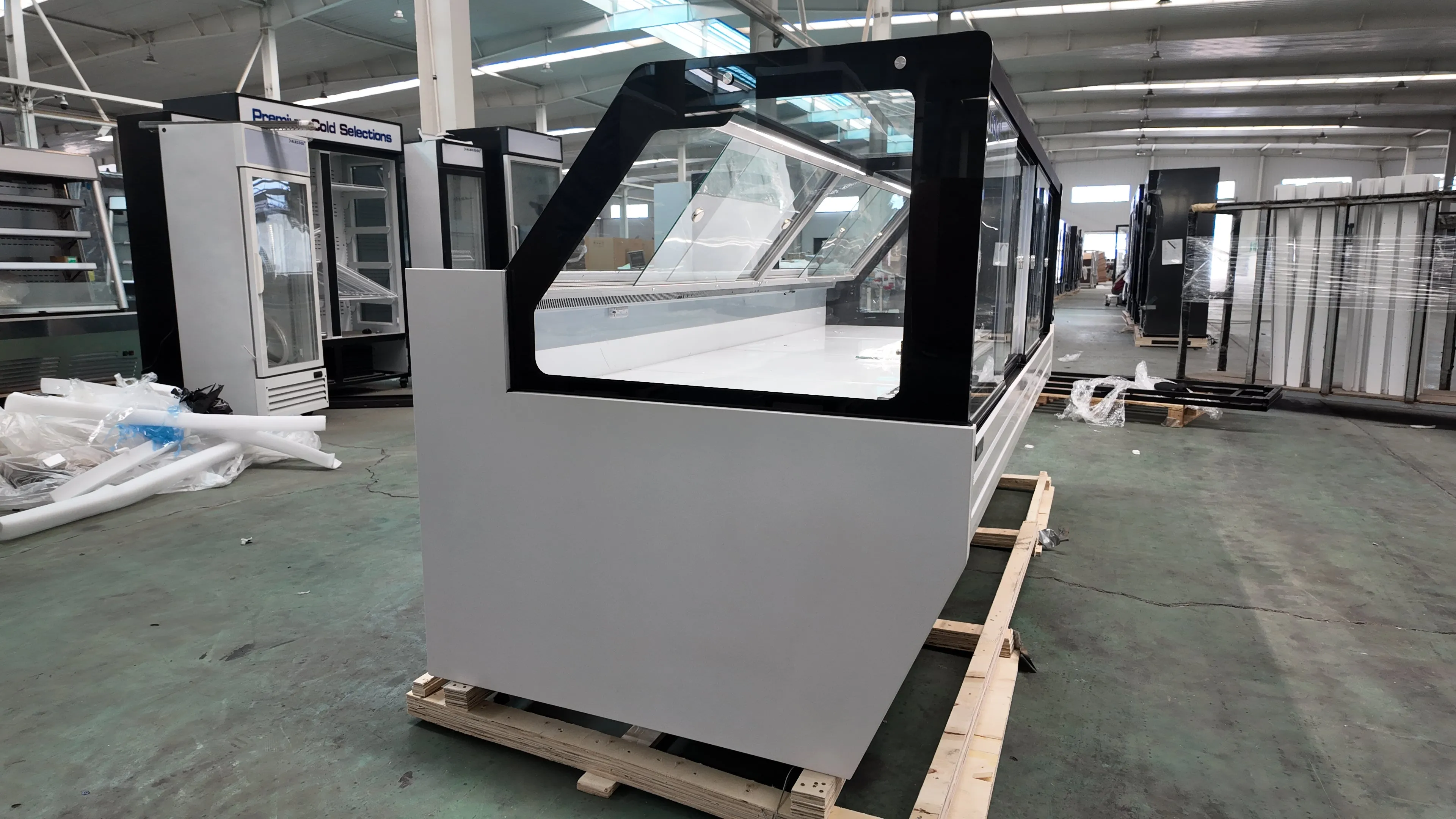 SOC96'' Self-contained Vertical Glass Multi Deck Straight Glass Merchandiser for Deli and Cheese