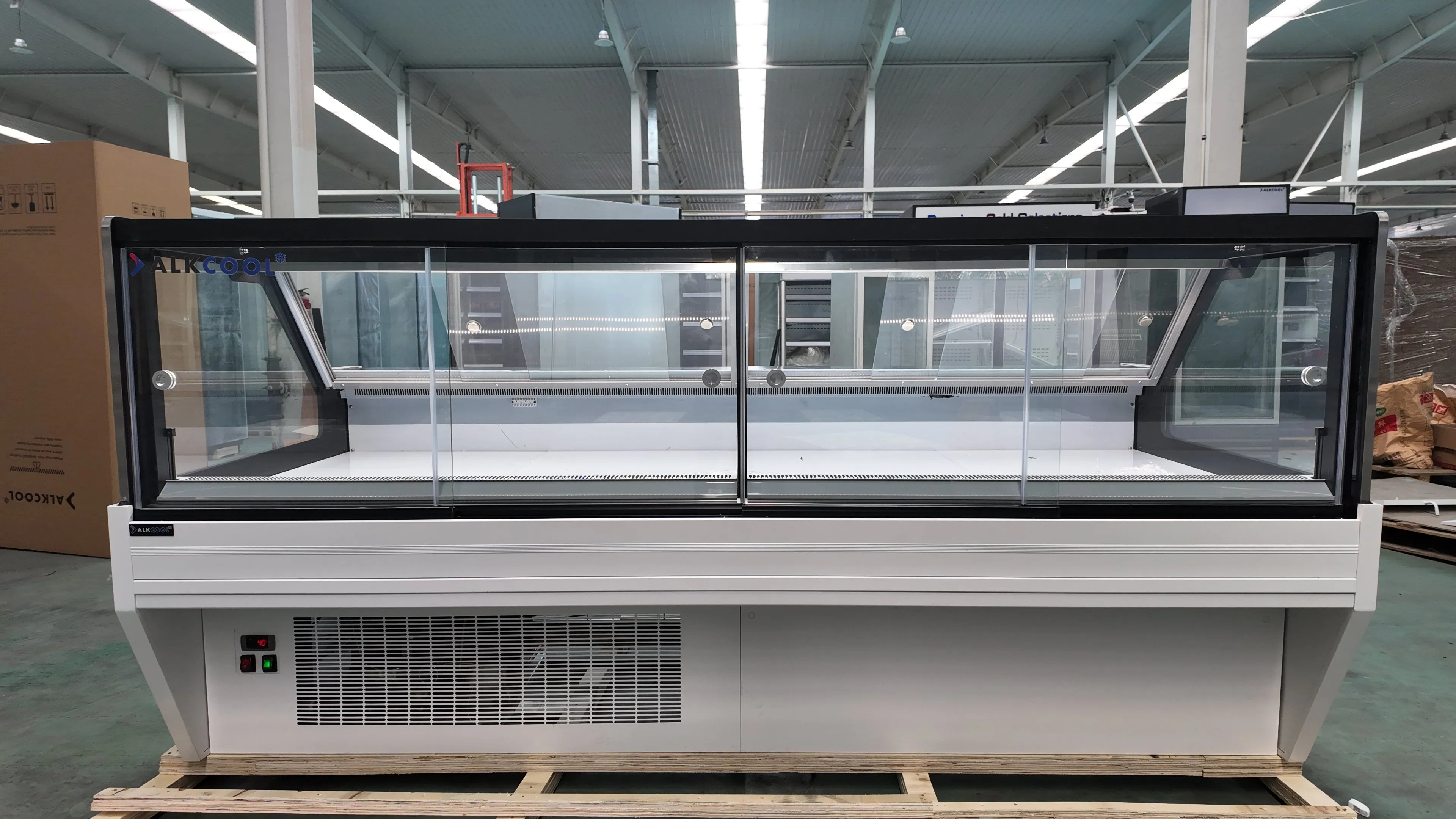 SOC96'' Self-contained Vertical Glass Multi Deck Straight Glass Merchandiser for Deli and Cheese