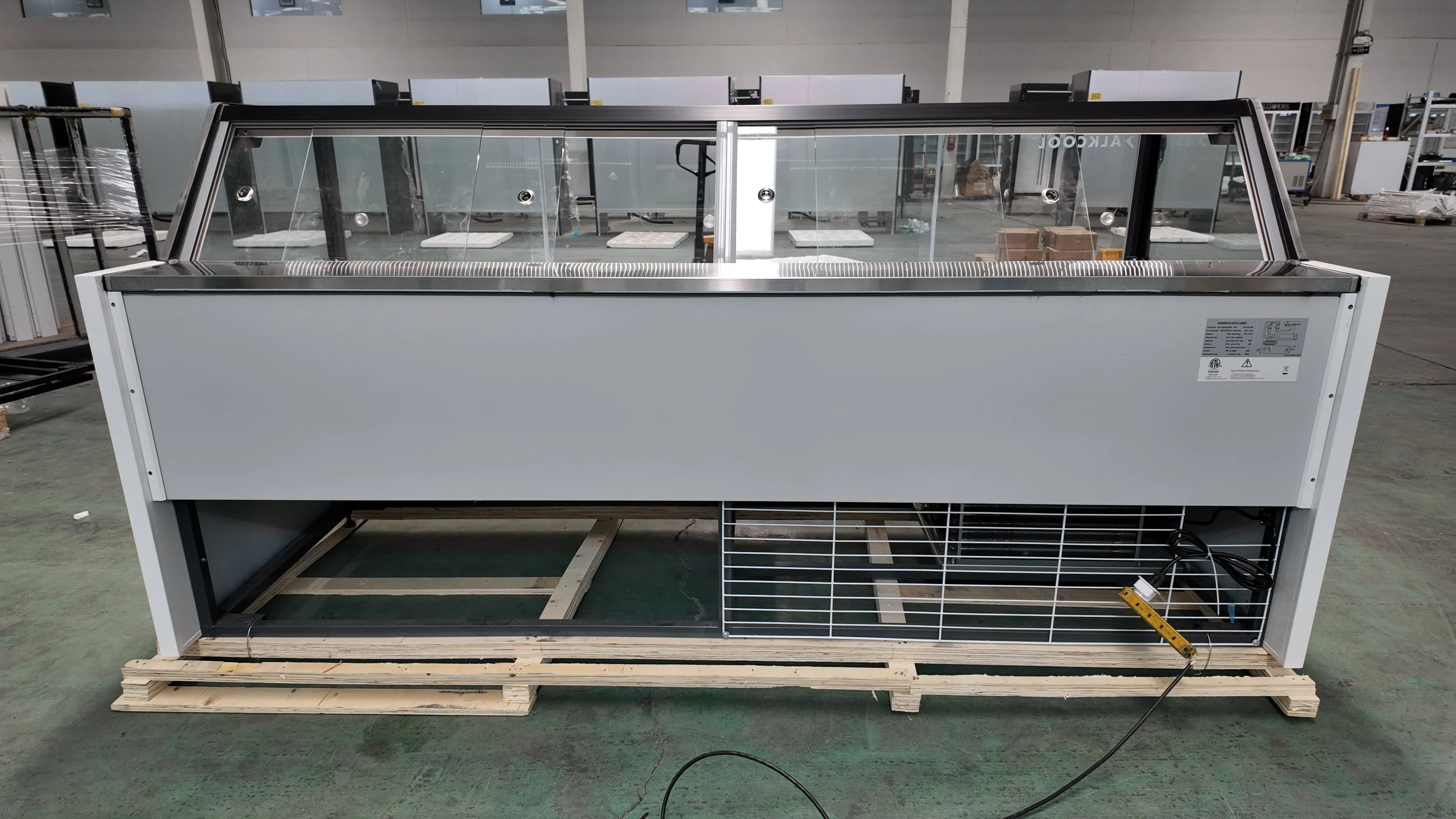 SOC96'' Self-contained Vertical Glass Multi Deck Straight Glass Merchandiser for Deli and Cheese