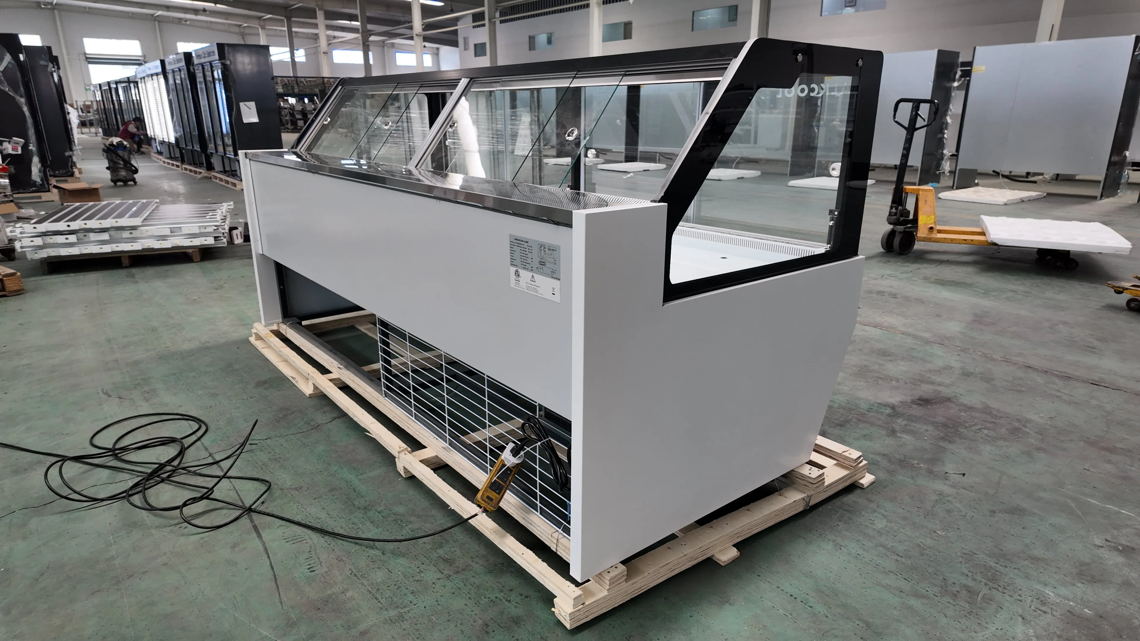 SOC96'' Self-contained Vertical Glass Multi Deck Straight Glass Merchandiser for Deli and Cheese