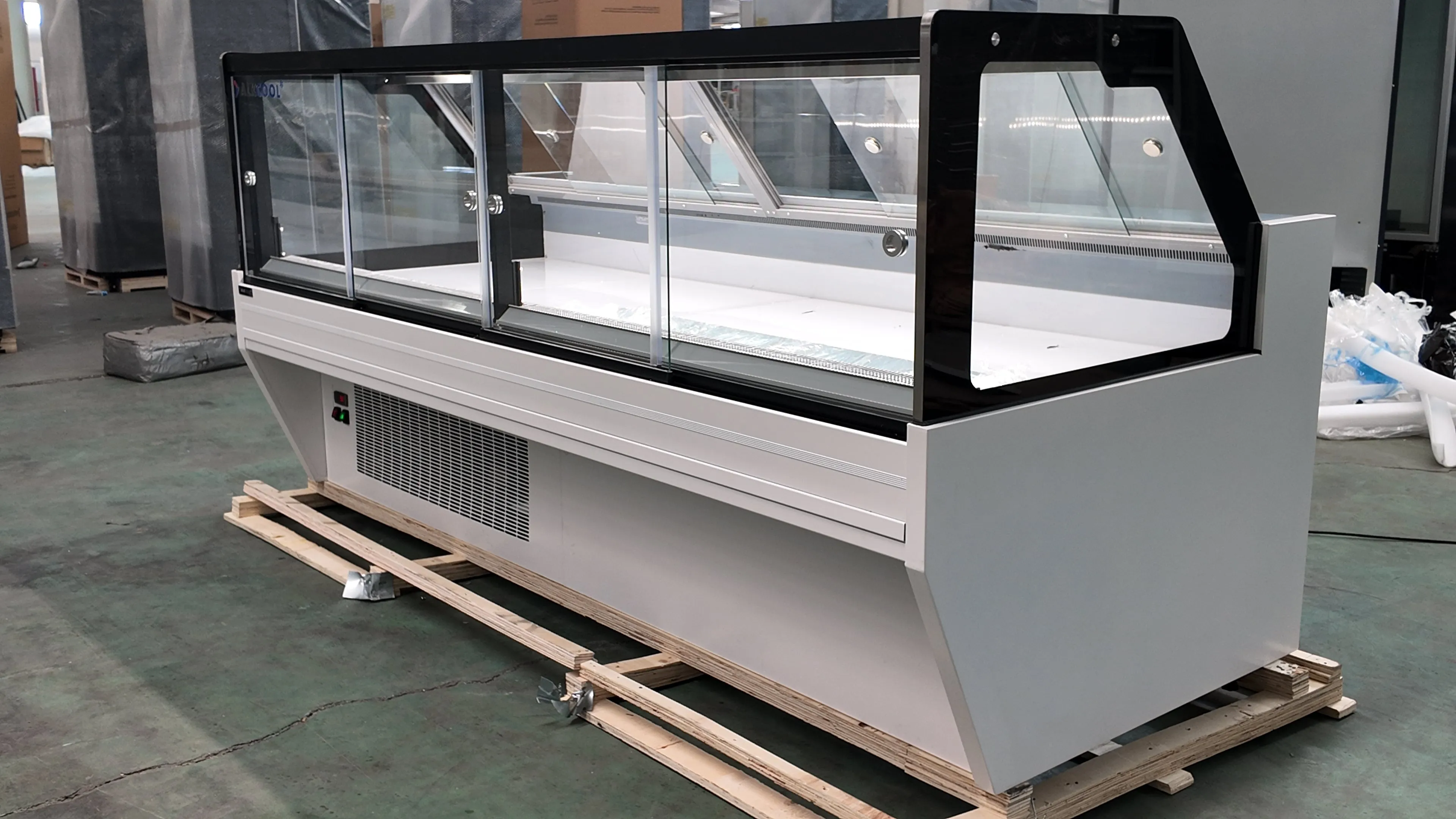 SOC96'' Self-contained Vertical Glass Multi Deck Straight Glass Merchandiser for Deli and Cheese
