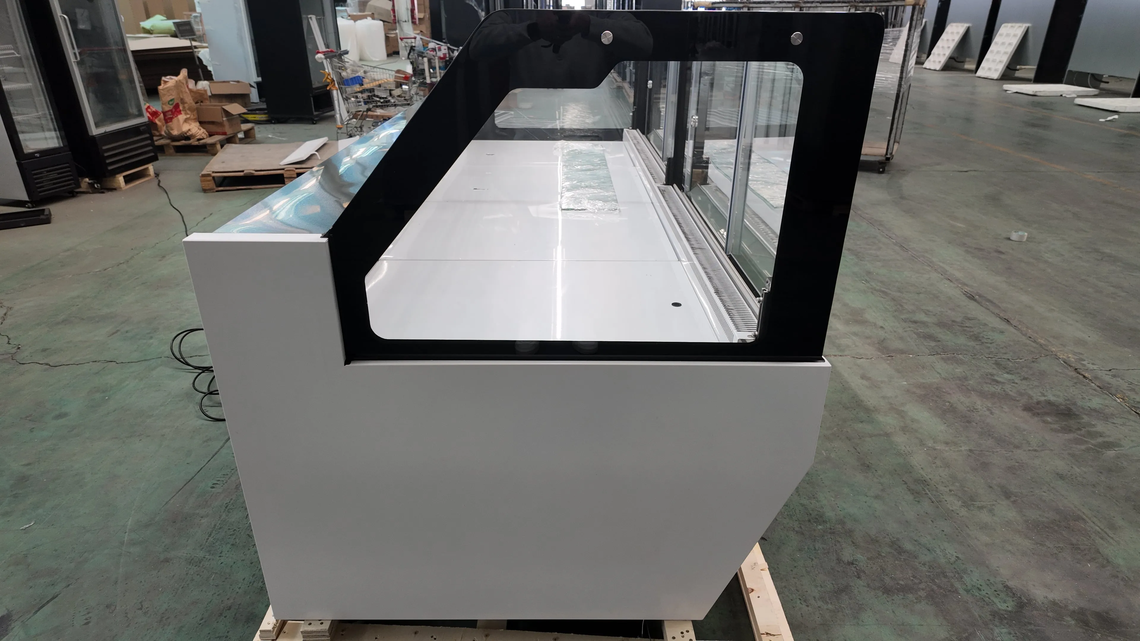 SOC96'' Self-contained Vertical Glass Multi Deck Straight Glass Merchandiser for Deli and Cheese