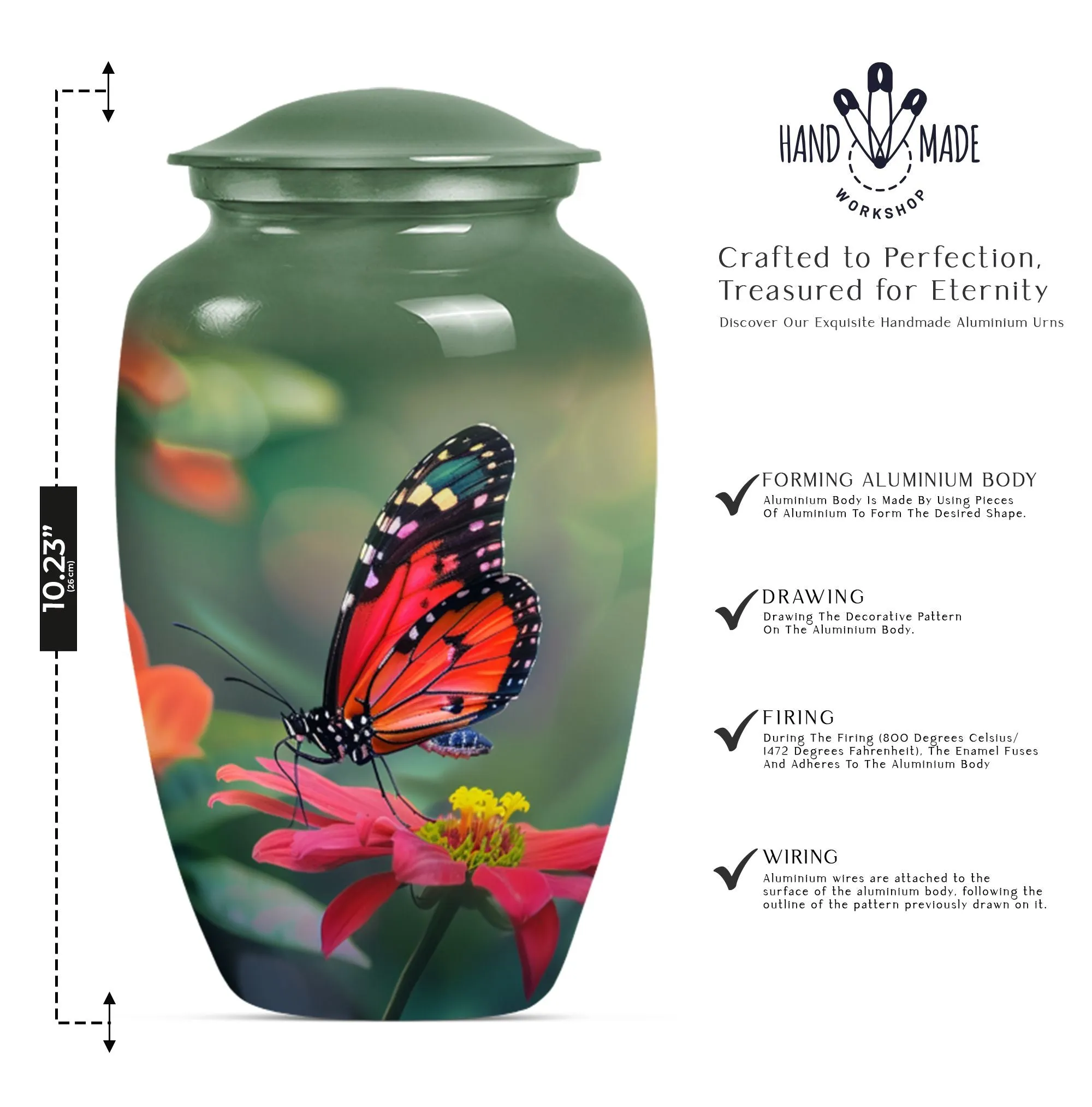 Solemn Butterfly Keepsake: Poignant Memorial Urn For Ashes