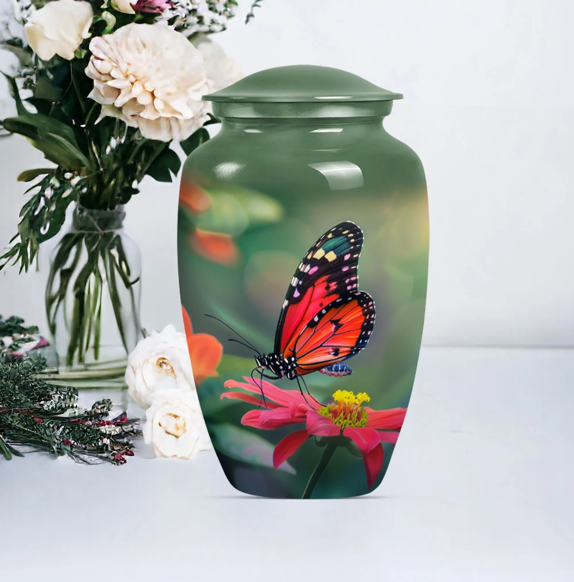 Solemn Butterfly Keepsake: Poignant Memorial Urn For Ashes