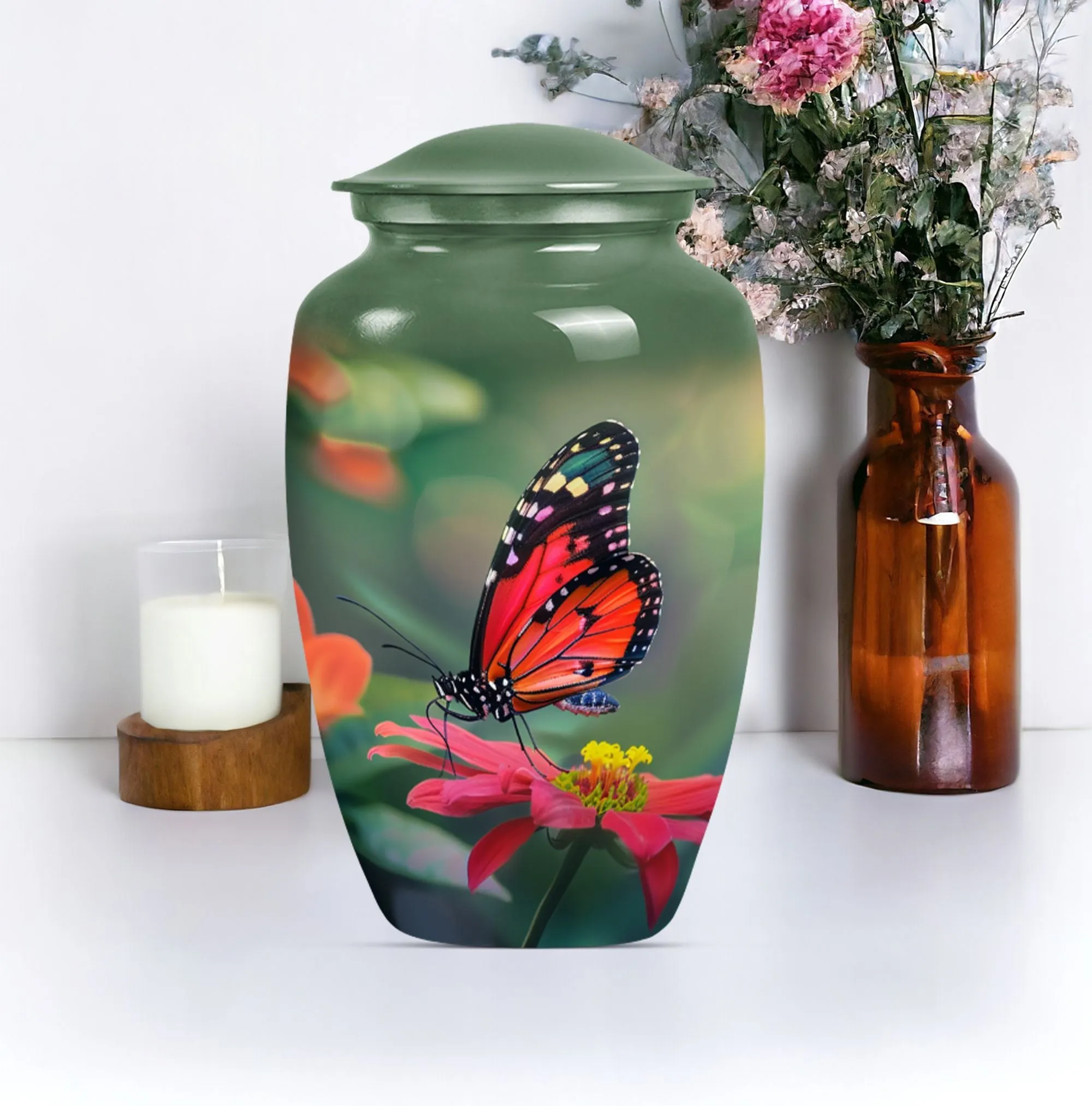 Solemn Butterfly Keepsake: Poignant Memorial Urn For Ashes