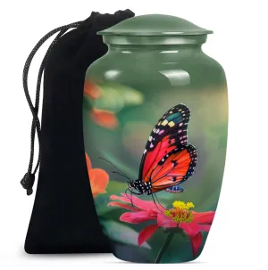 Solemn Butterfly Keepsake: Poignant Memorial Urn For Ashes