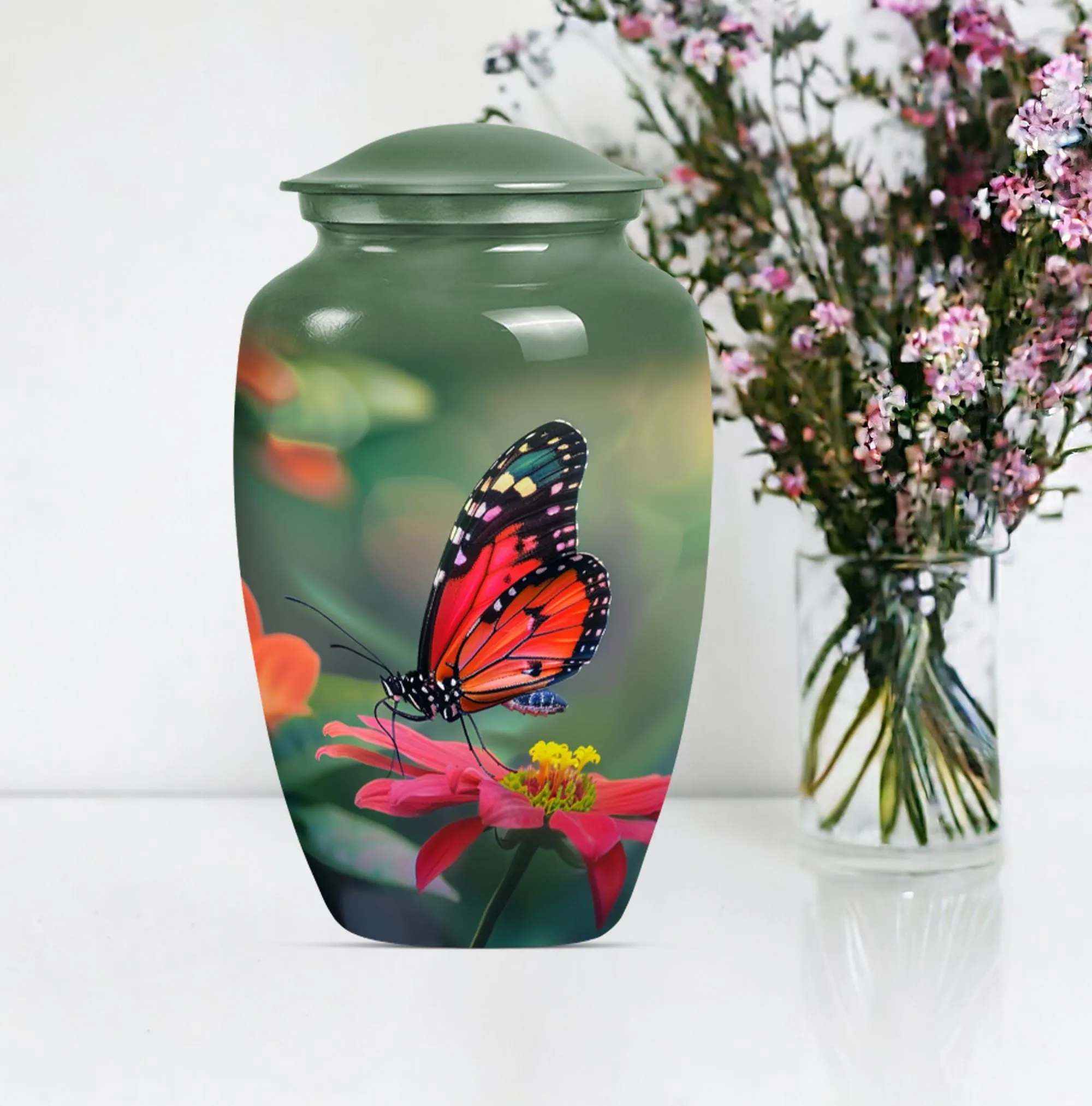 Solemn Butterfly Keepsake: Poignant Memorial Urn For Ashes
