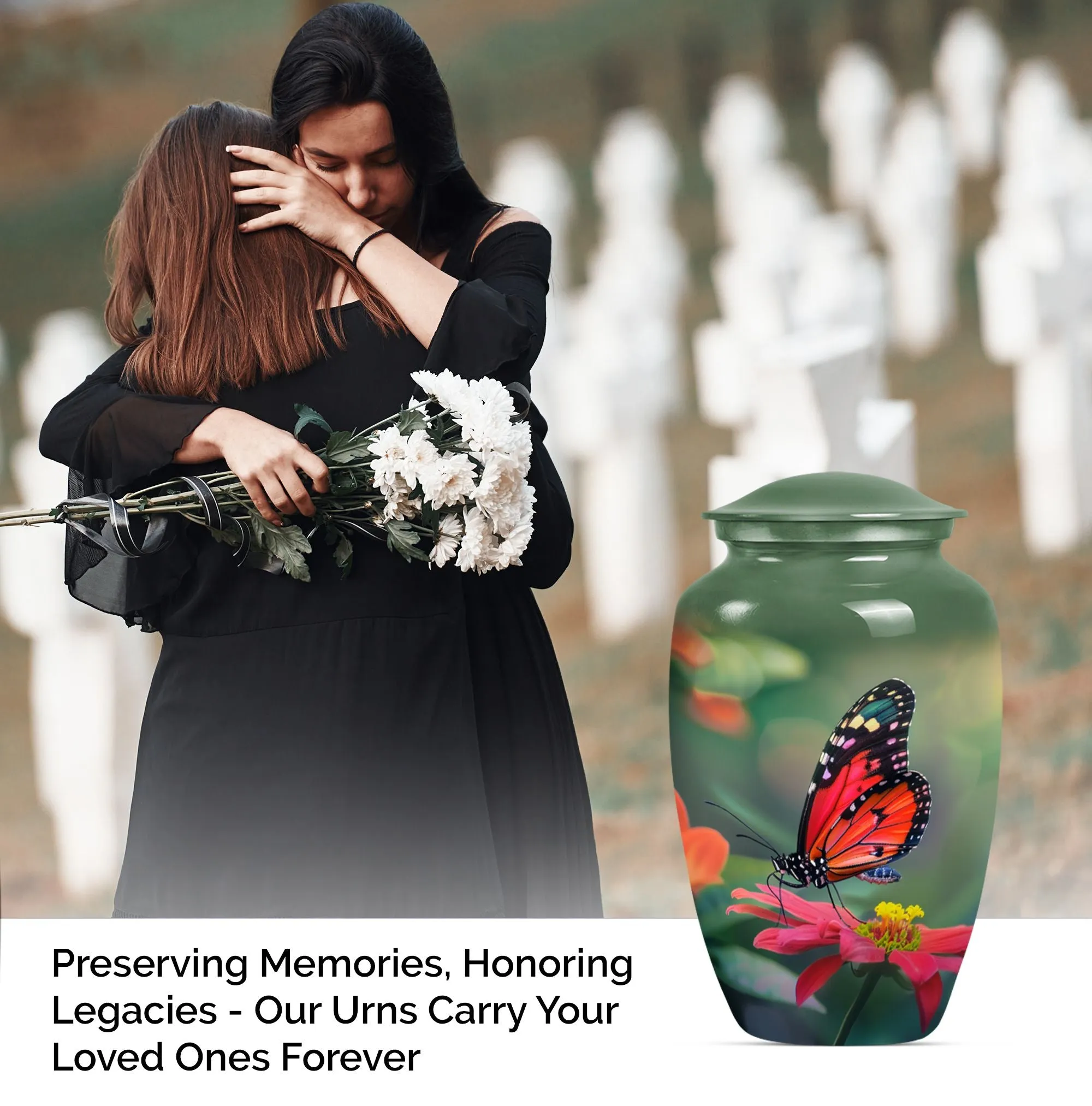Solemn Butterfly Keepsake: Poignant Memorial Urn For Ashes