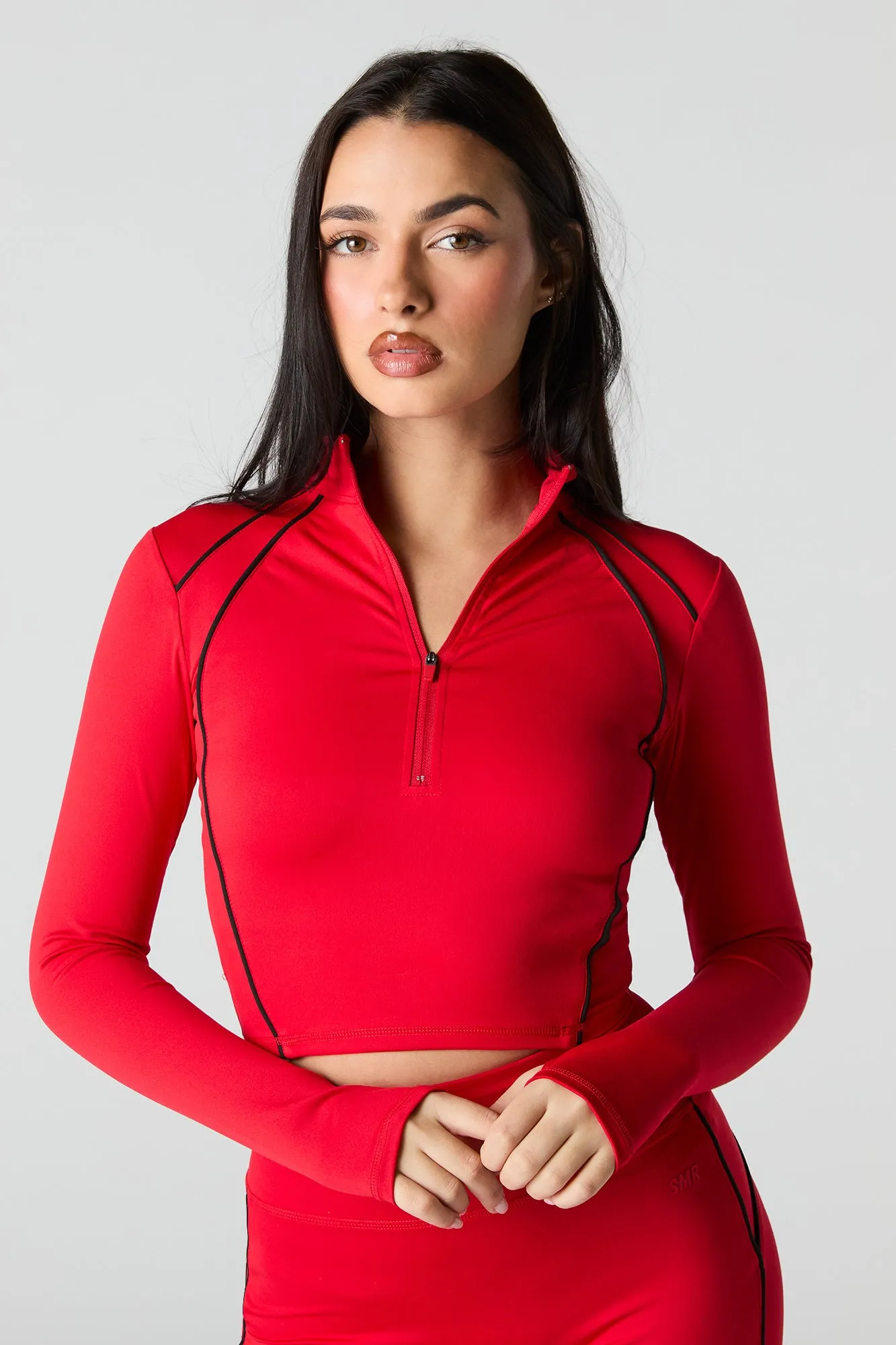 Sommer Ray Active Half Zip Long Sleeve Top