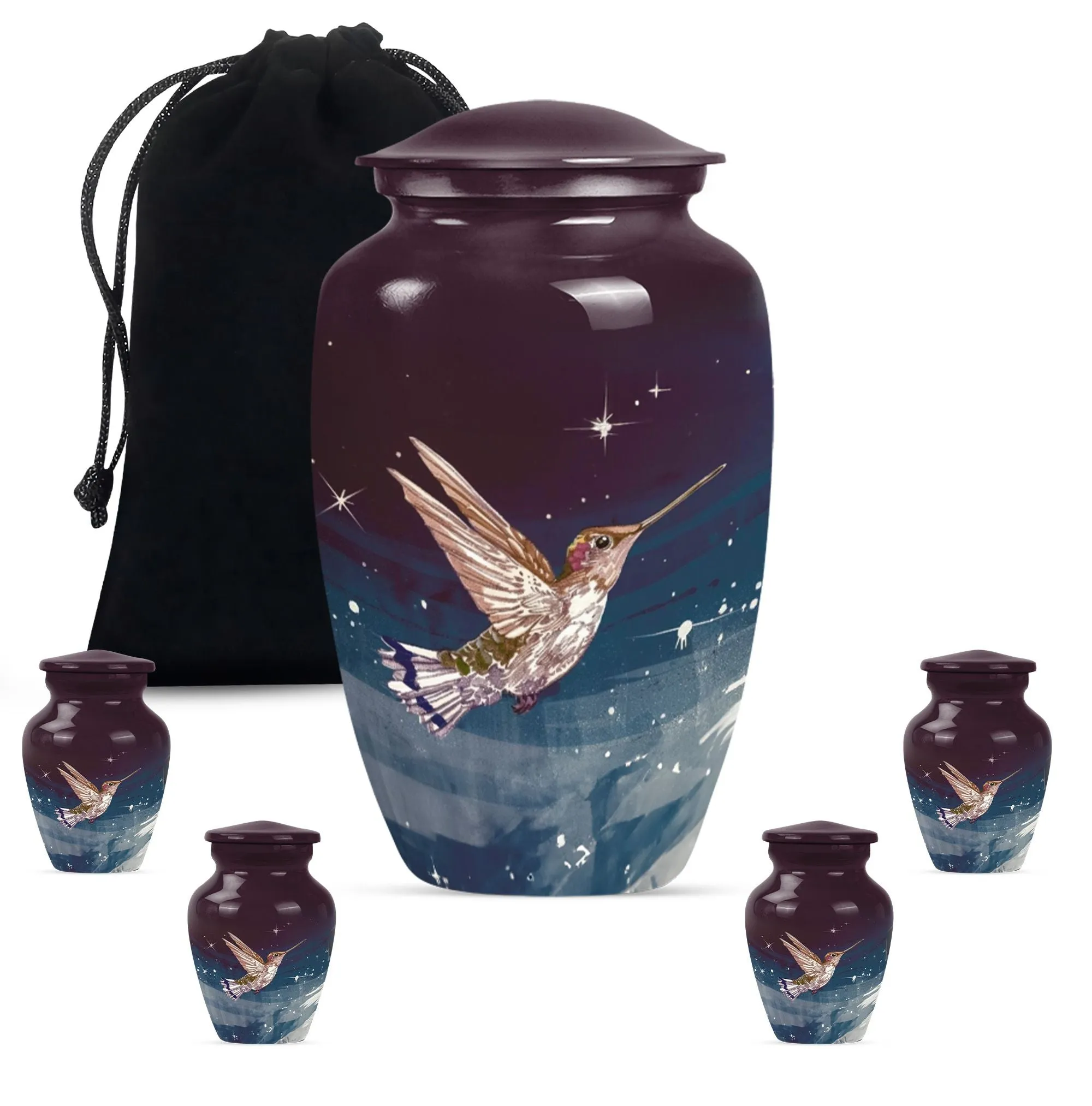 Soothing Hummingbird Solace - Customizable Cremation Burial Urn