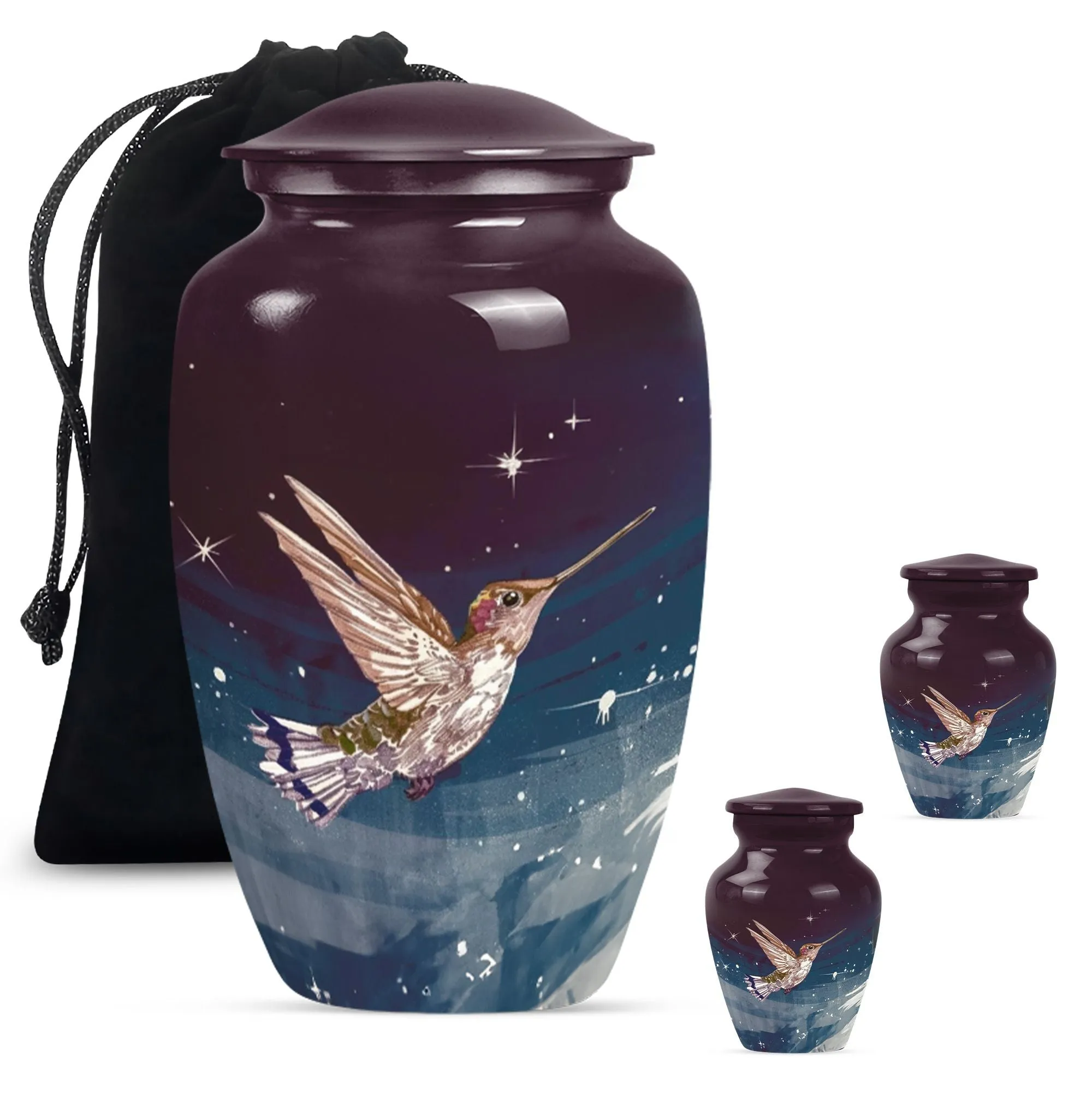 Soothing Hummingbird Solace - Customizable Cremation Burial Urn
