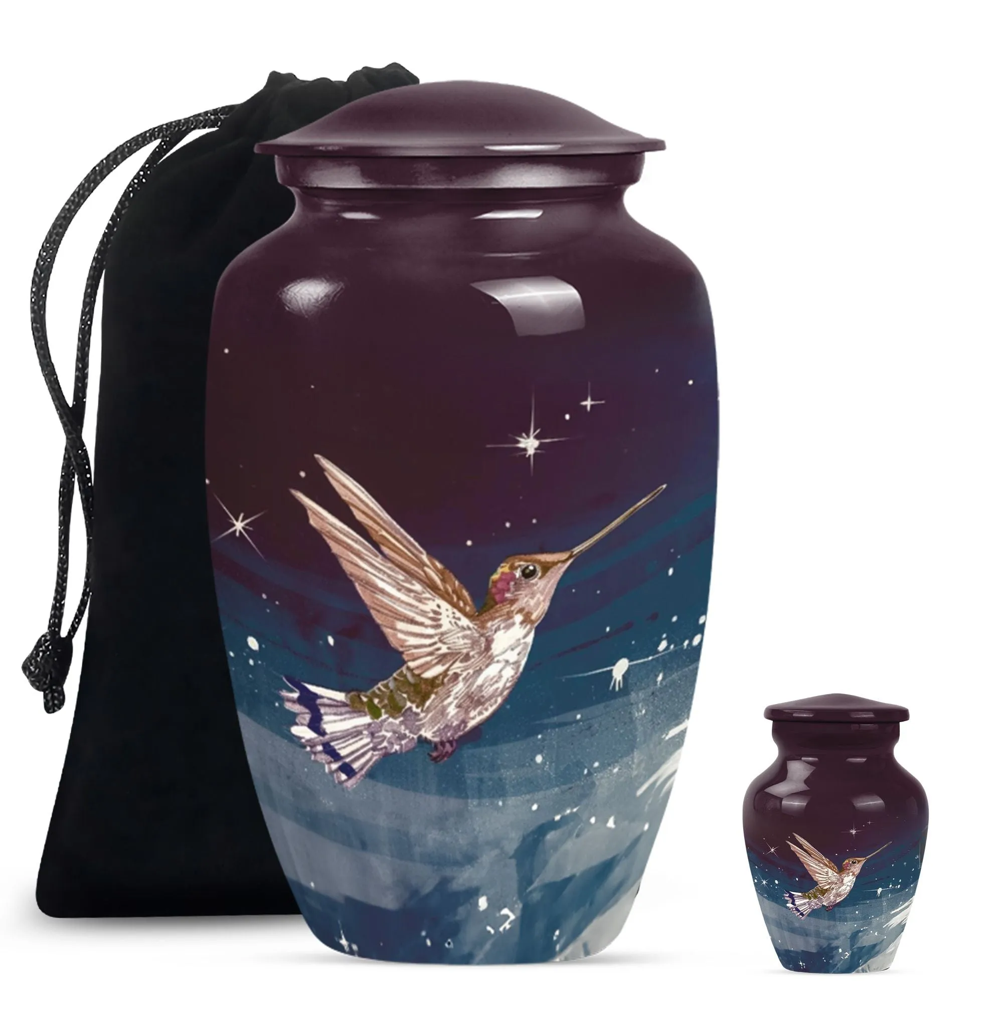 Soothing Hummingbird Solace - Customizable Cremation Burial Urn