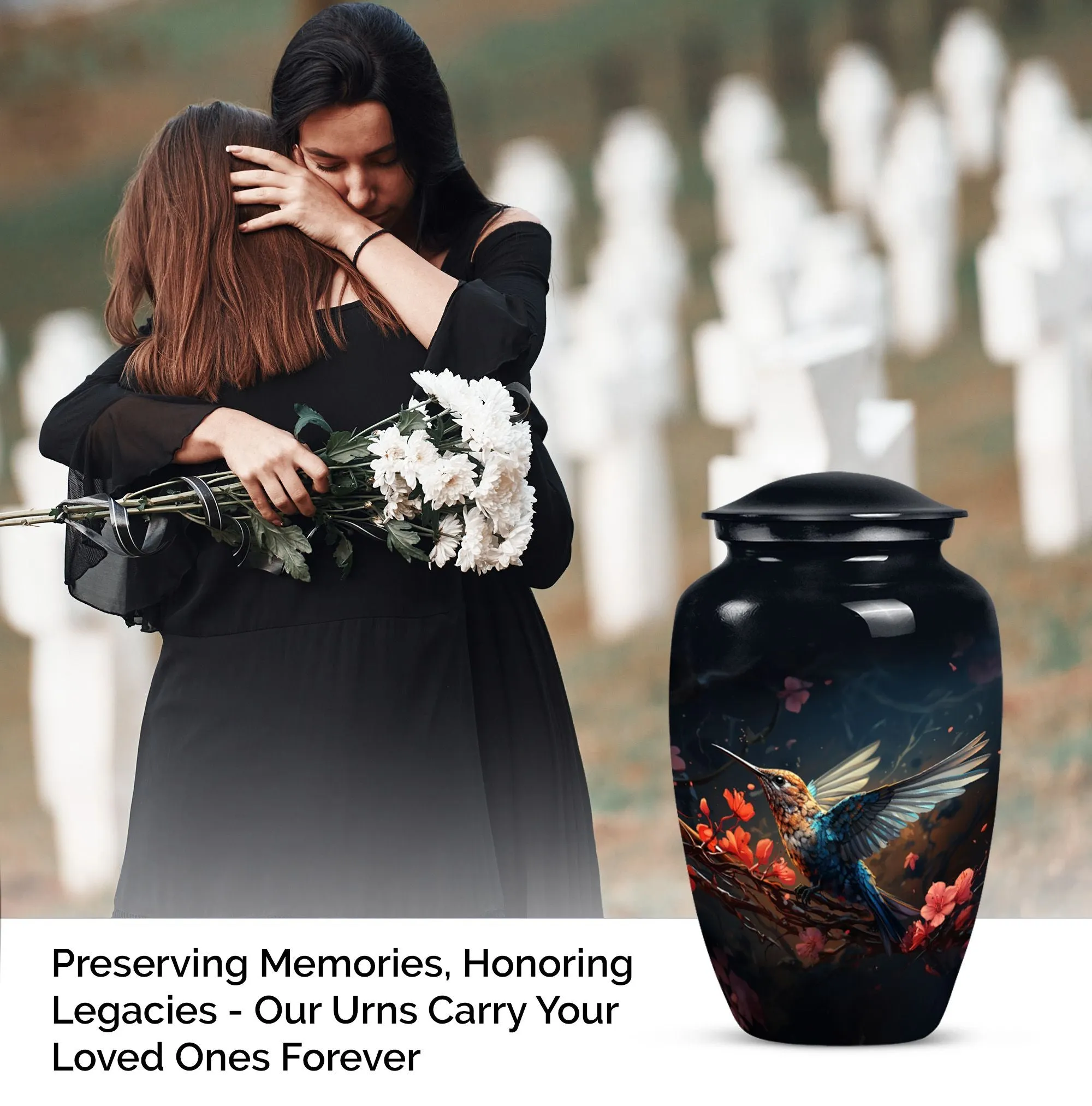 Soothing Repose: Humming Bird Medium-sized Memorial Urn