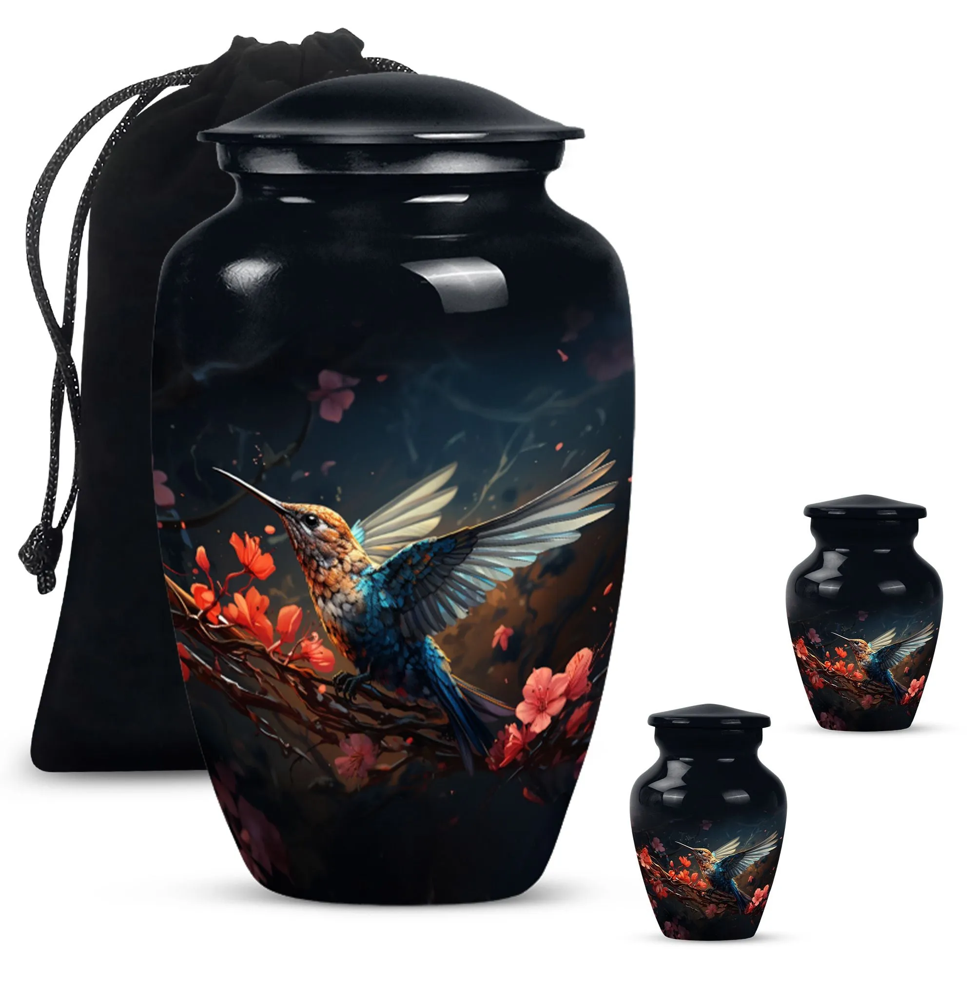 Soothing Repose: Humming Bird Medium-sized Memorial Urn