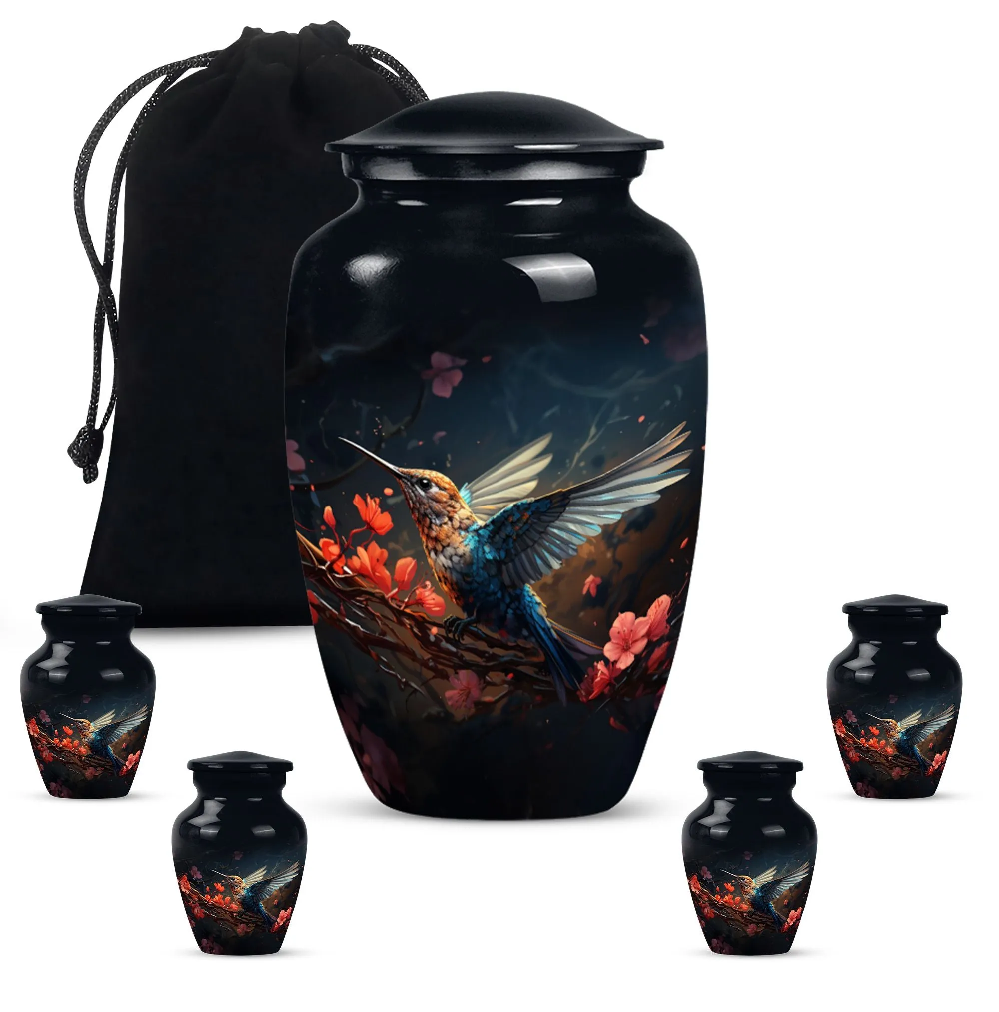 Soothing Repose: Humming Bird Medium-sized Memorial Urn
