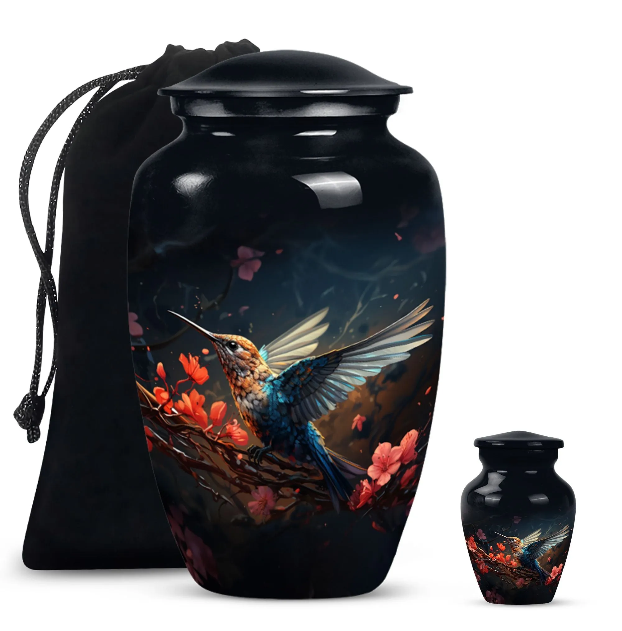 Soothing Repose: Humming Bird Medium-sized Memorial Urn