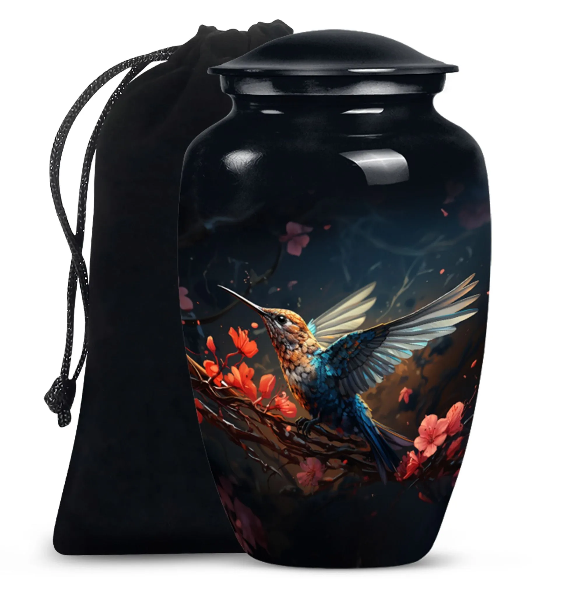 Soothing Repose: Humming Bird Medium-sized Memorial Urn