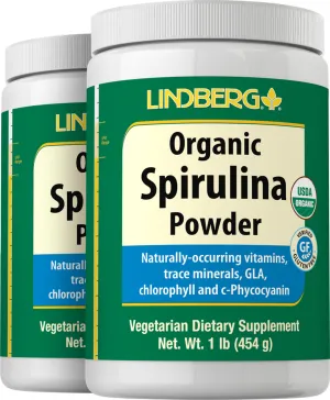 Spirulina Powder (Organic), 1 lb (454 g) Bottle, 2  Bottles