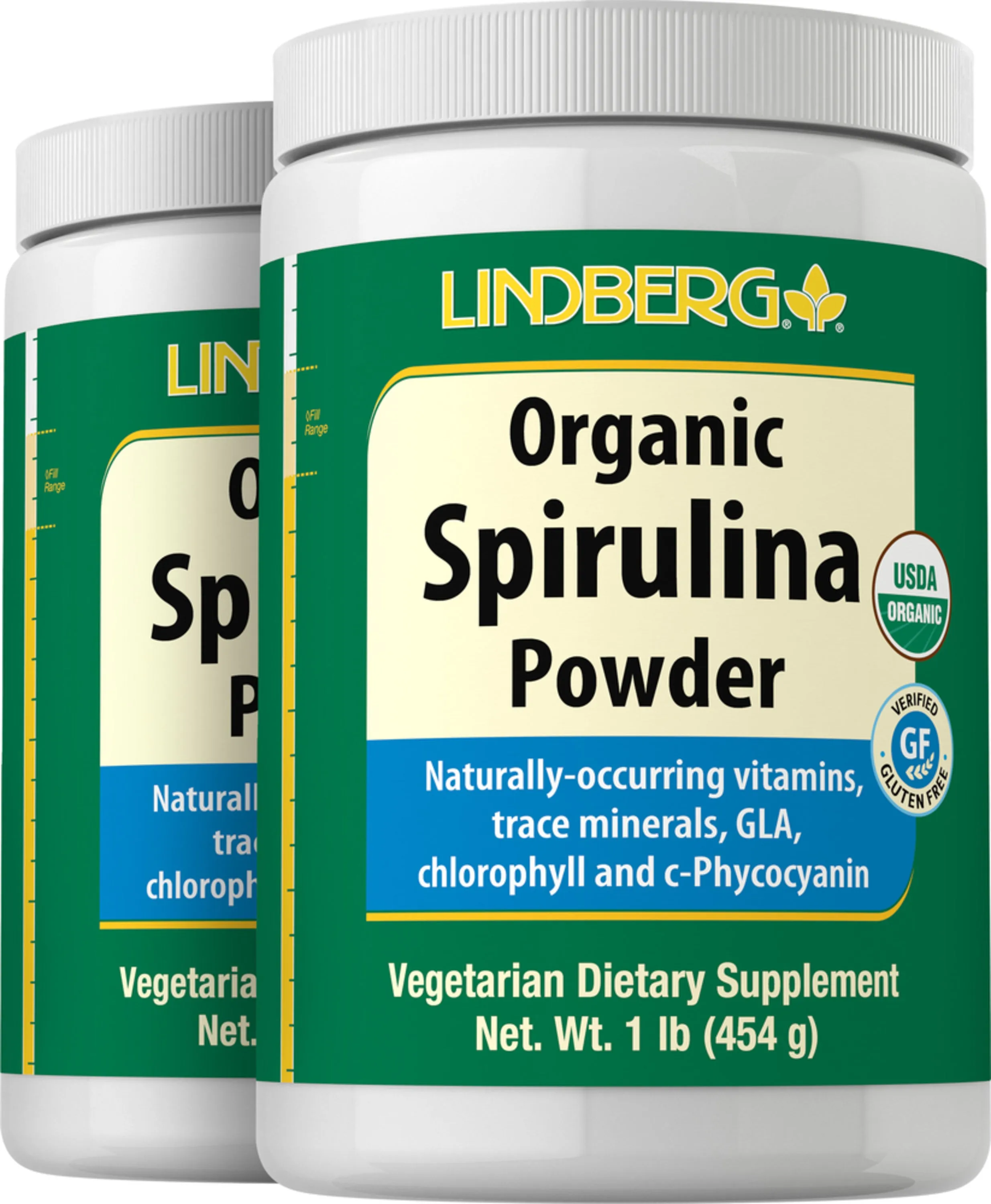 Spirulina Powder (Organic), 1 lb (454 g) Bottle, 2  Bottles