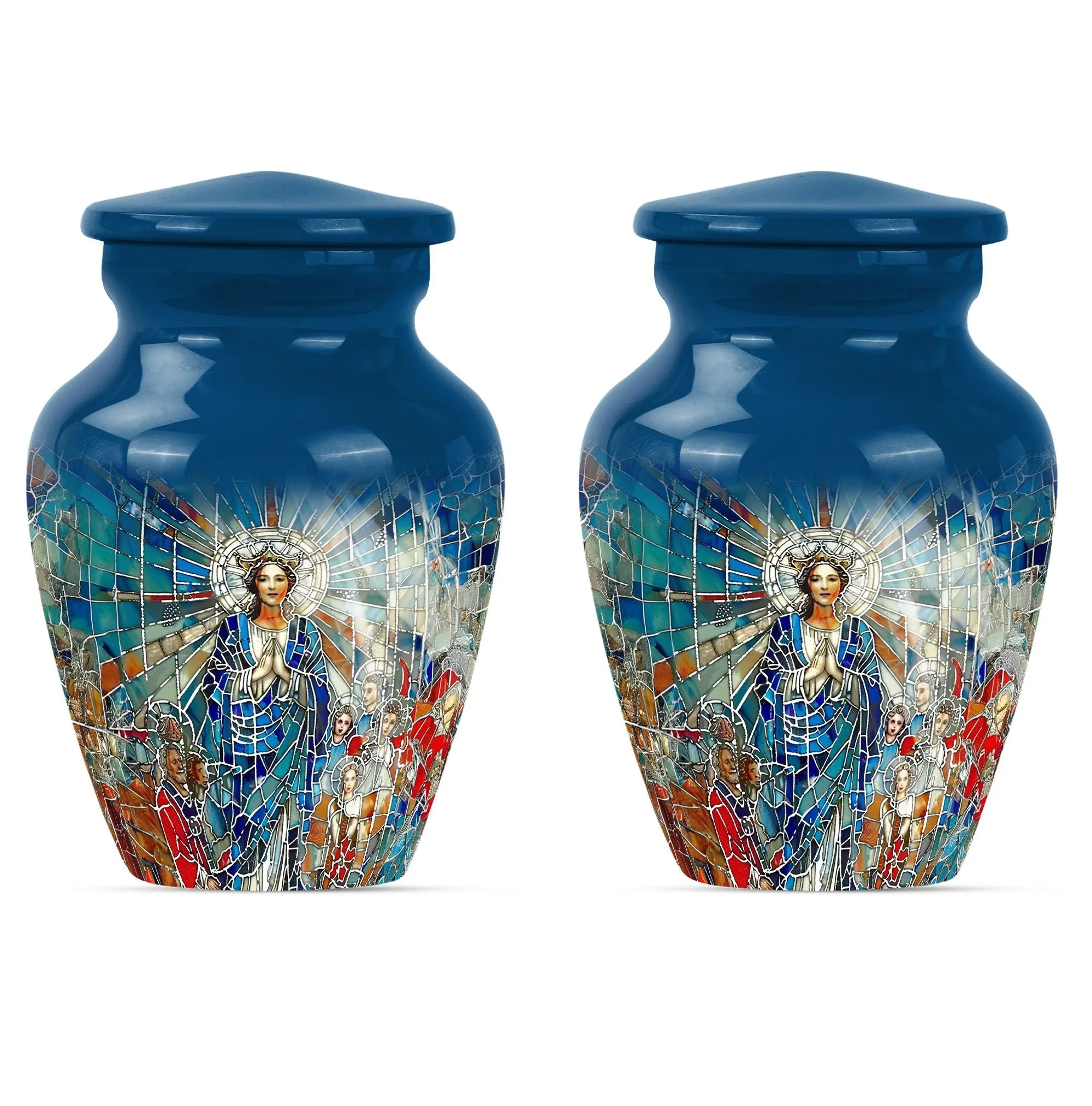 Stained Glass Homage Urn - Container For Cremated Human Ashes