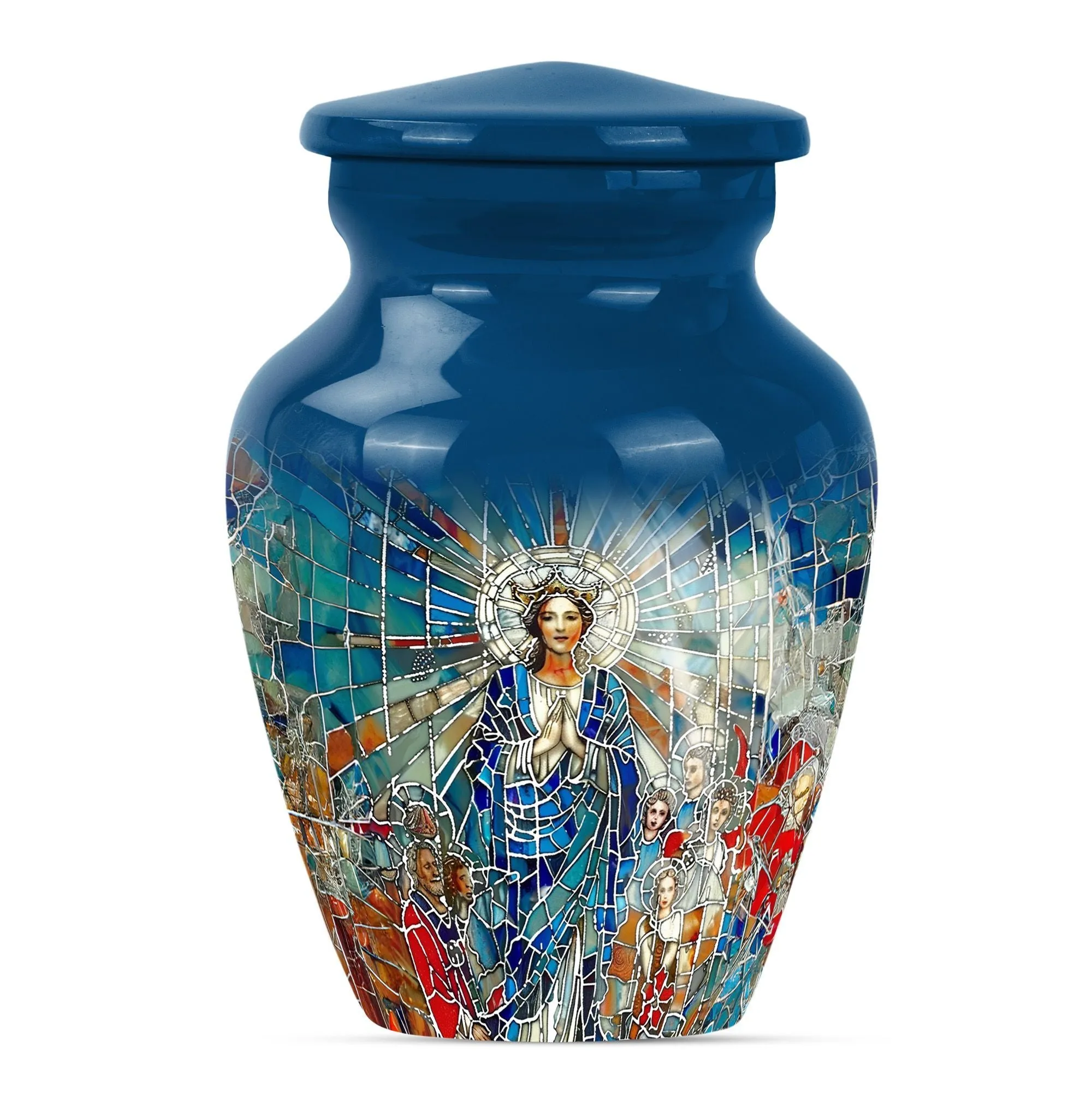 Stained Glass Homage Urn - Container For Cremated Human Ashes