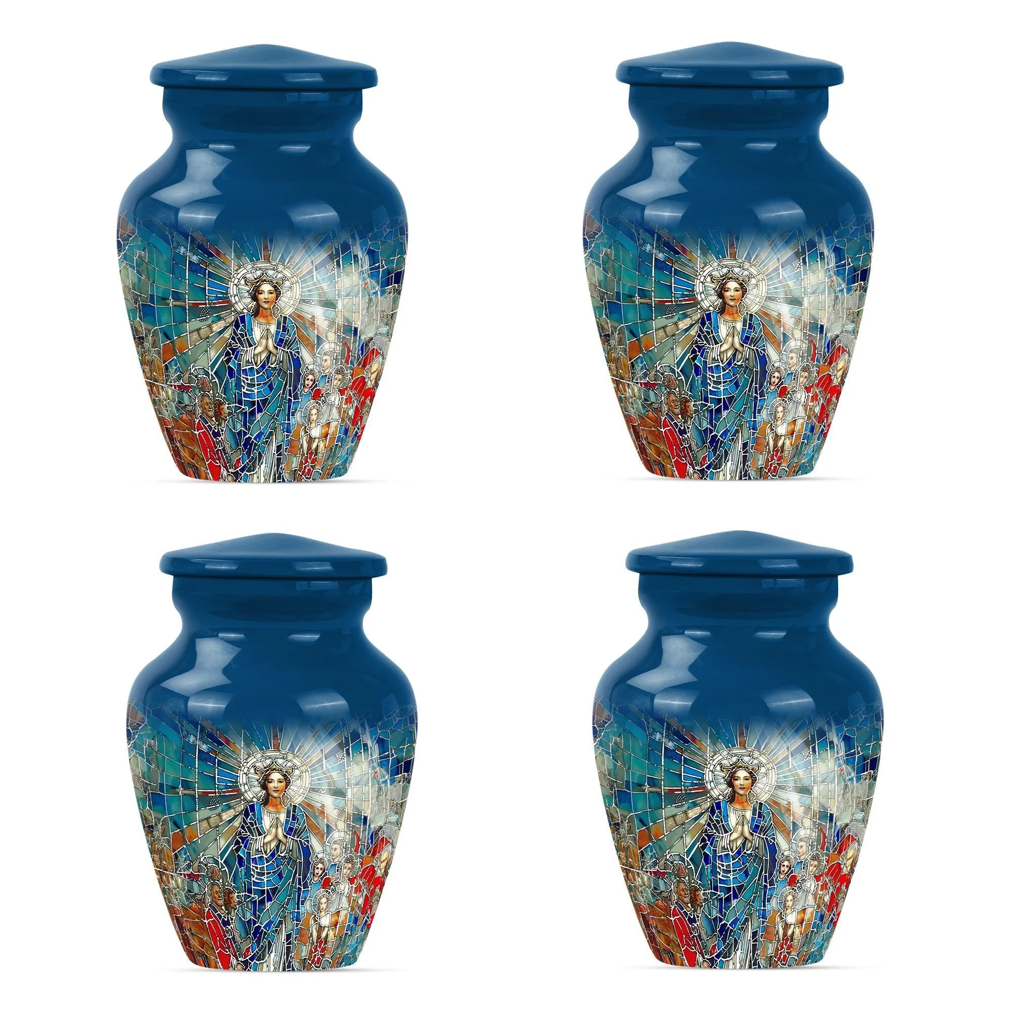 Stained Glass Homage Urn - Container For Cremated Human Ashes