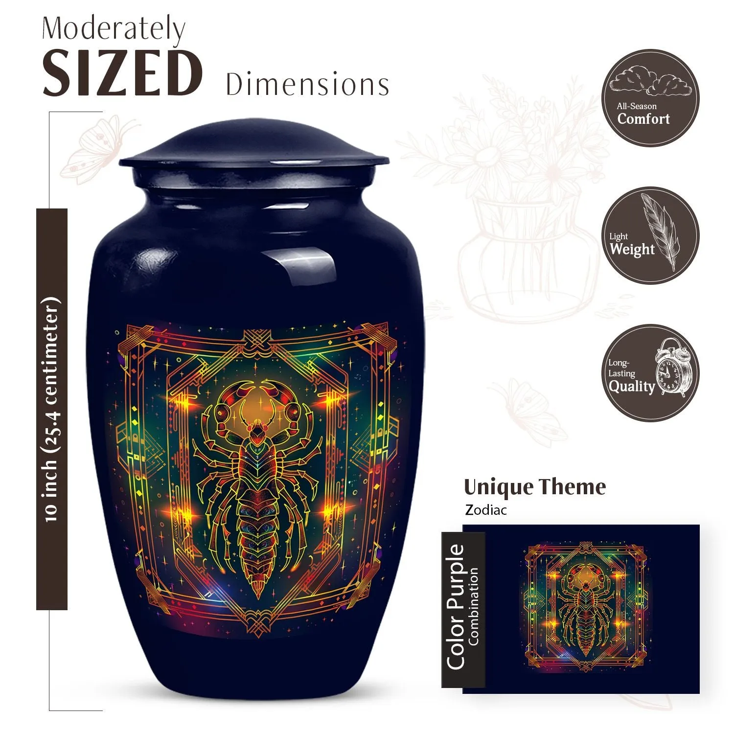 Stellar Remembrance - Zodiac Themed Cremation Urn for Eternity
