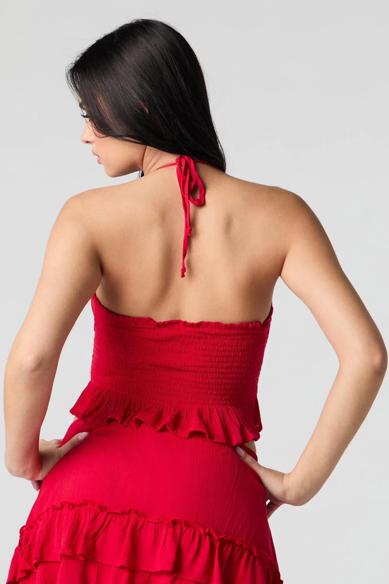 Sweetheart Smocked Halter Cami