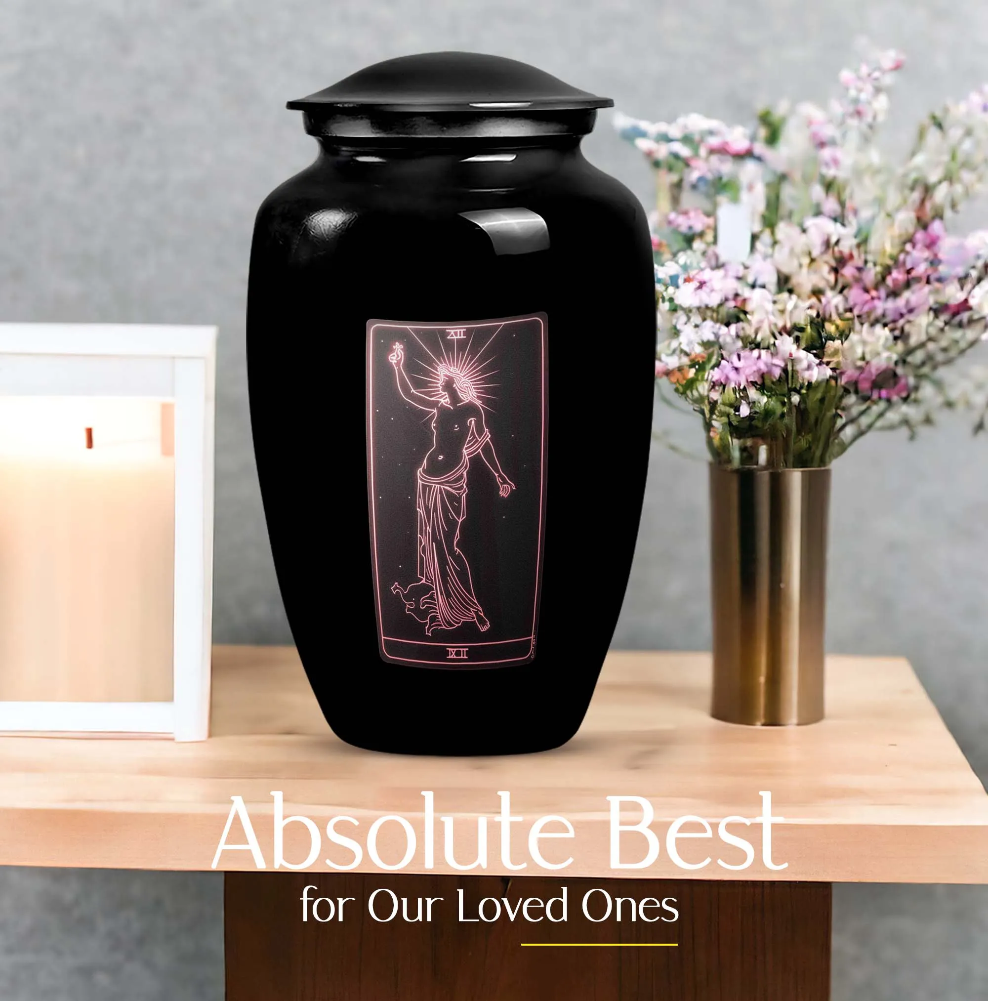 Tarot Urn Tribute - Cremation Memorial for Abstract Elegance