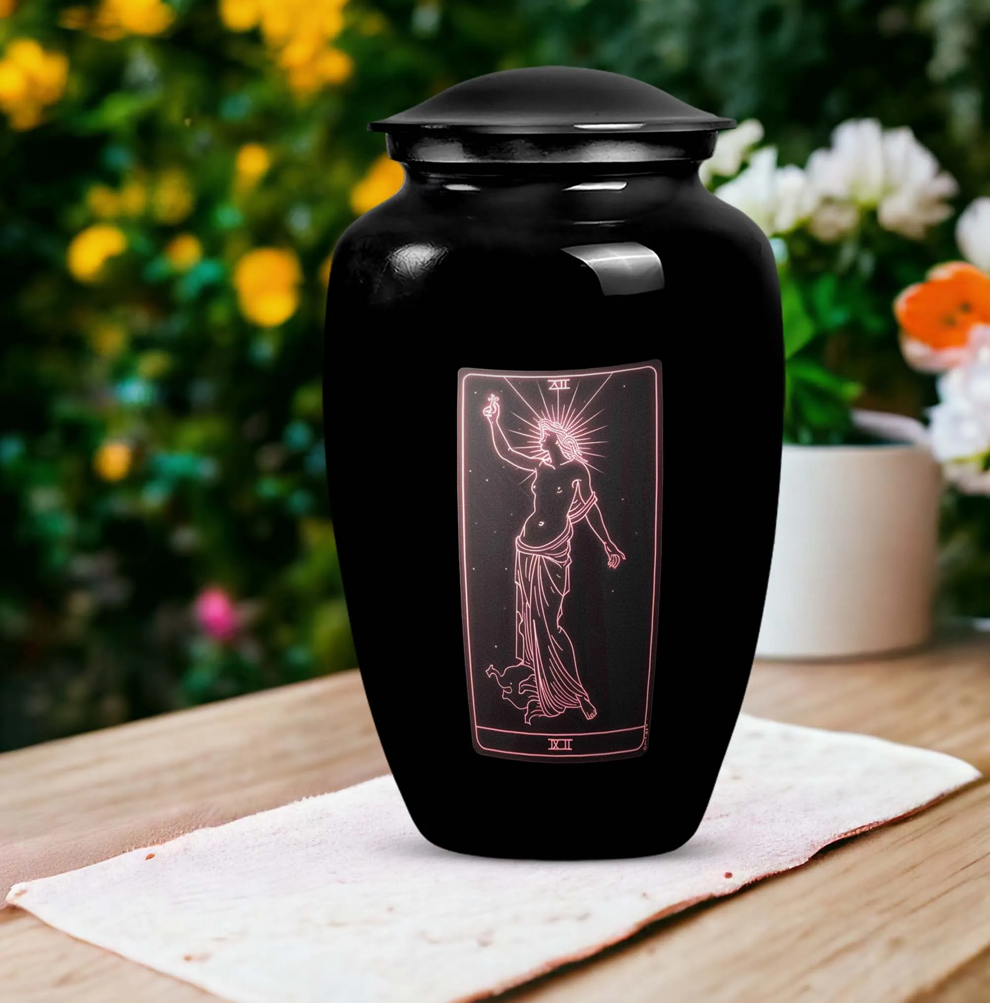 Tarot Urn Tribute - Cremation Memorial for Abstract Elegance