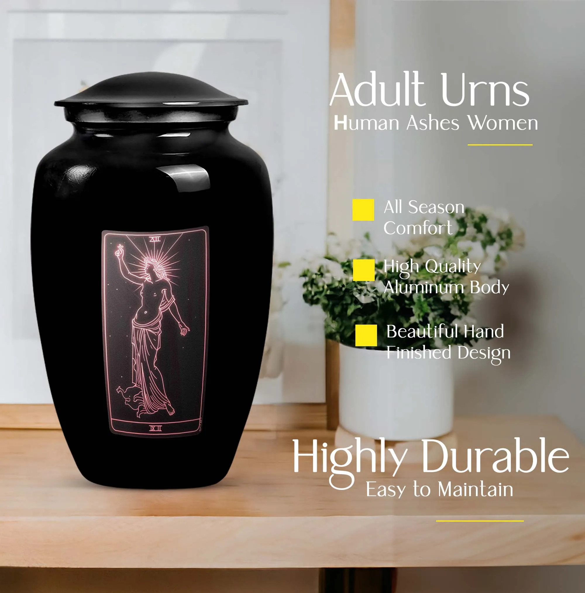 Tarot Urn Tribute - Cremation Memorial for Abstract Elegance