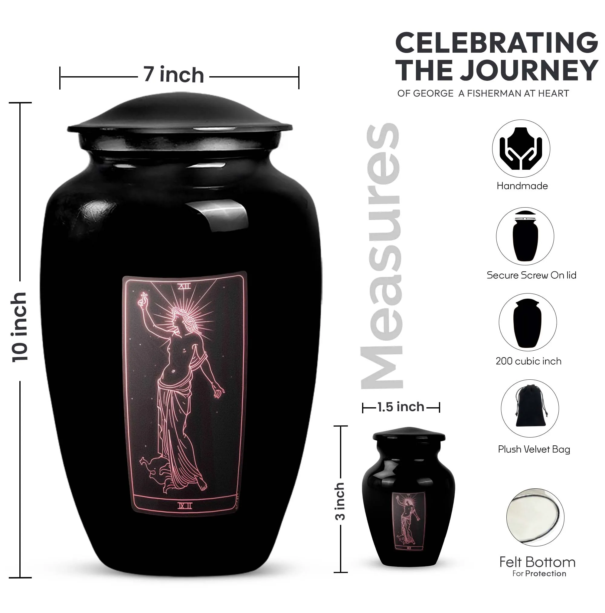 Tarot Urn Tribute - Cremation Memorial for Abstract Elegance
