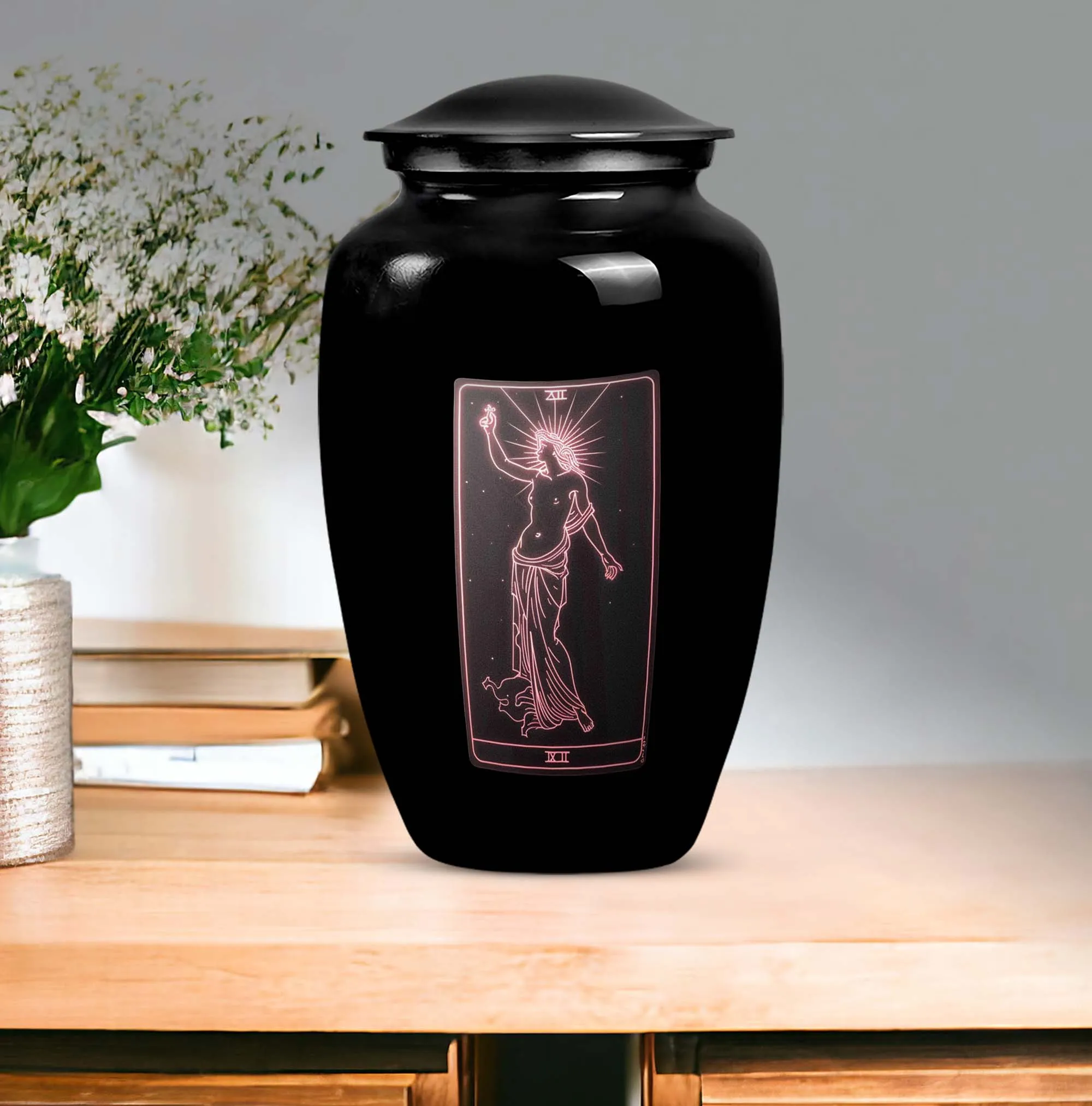 Tarot Urn Tribute - Cremation Memorial for Abstract Elegance