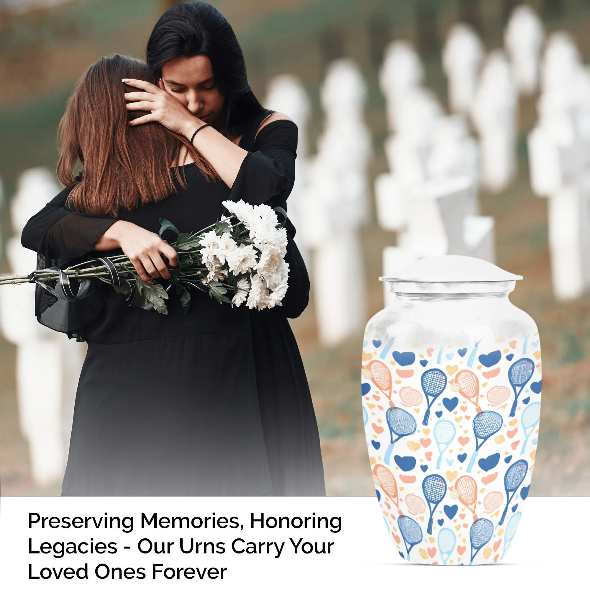 Tennis Urn Delight - Medium Sized Burial Cremation Urn
