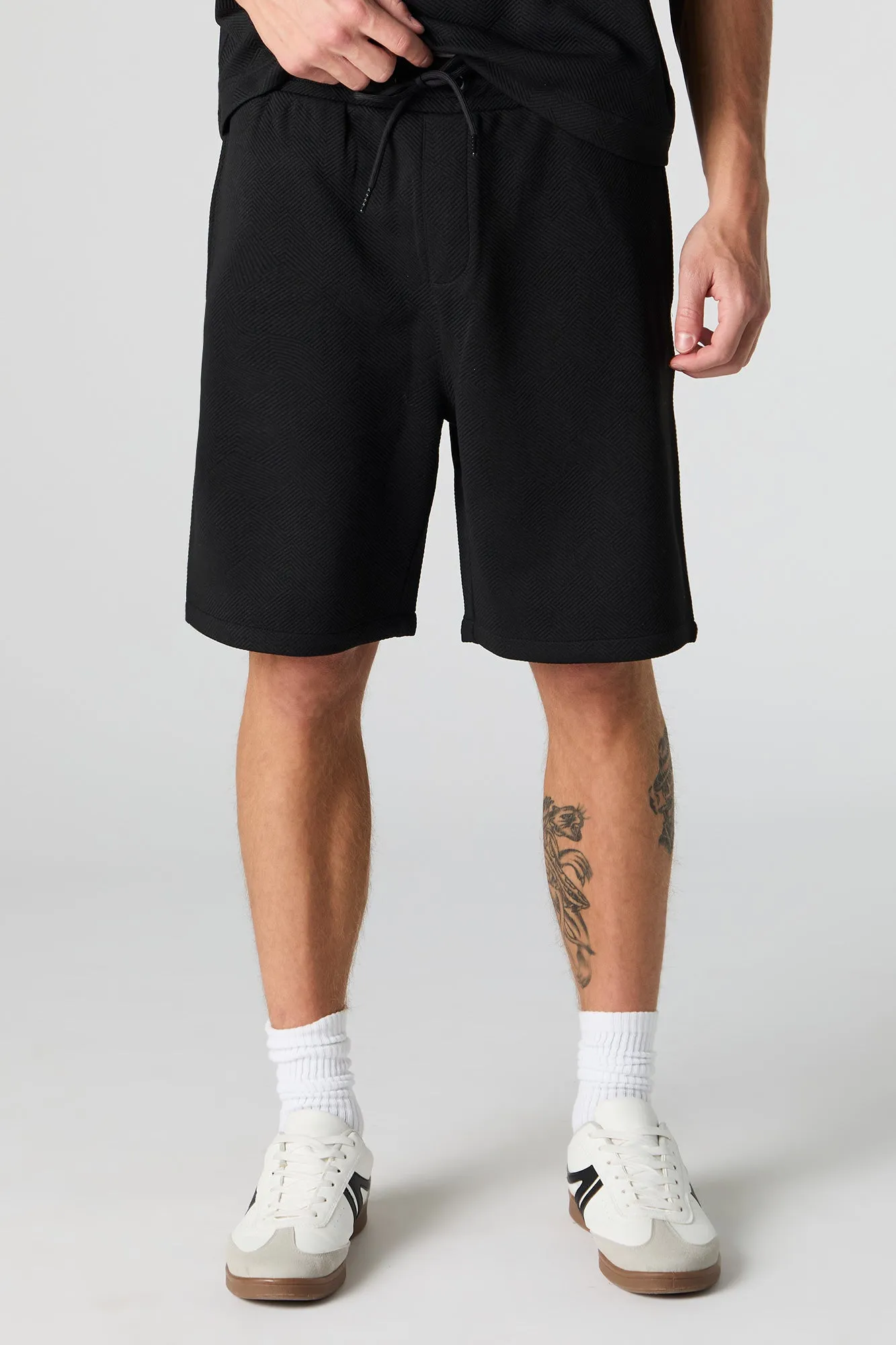 Textured Drawstring Short
