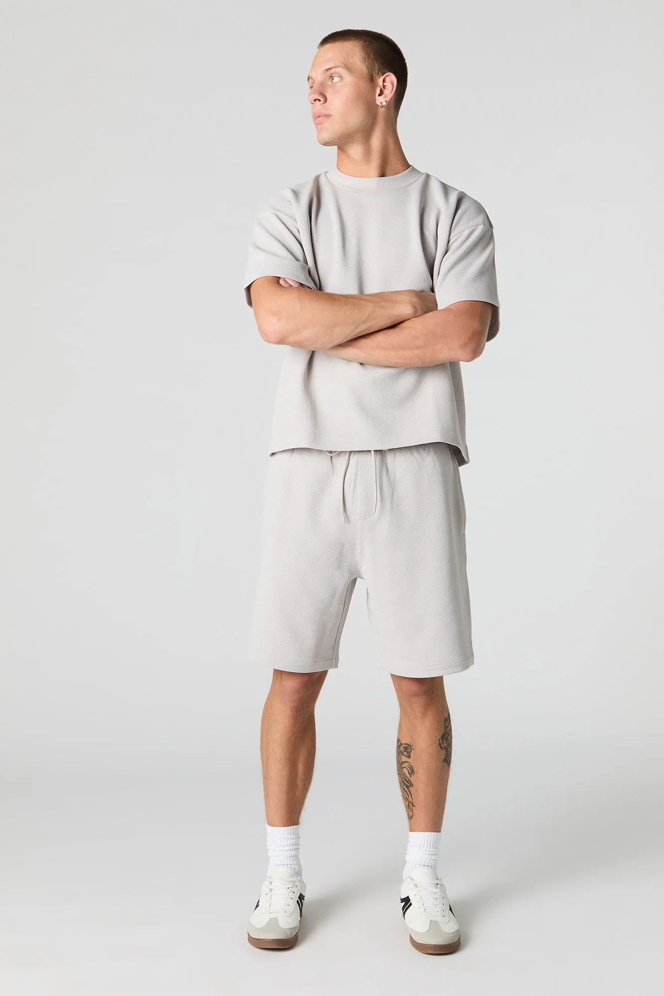 Textured Drawstring Short