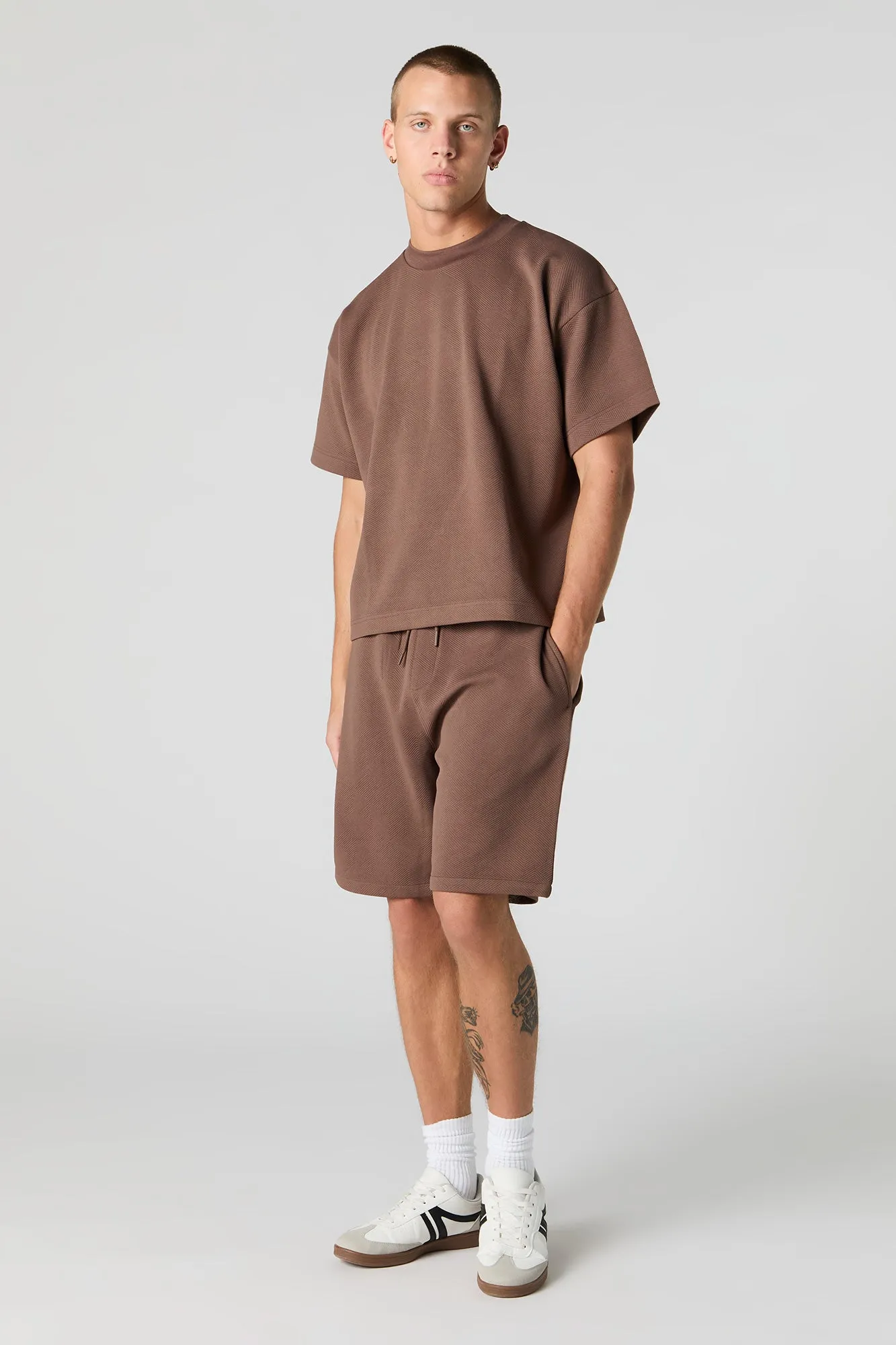 Textured Drawstring Short