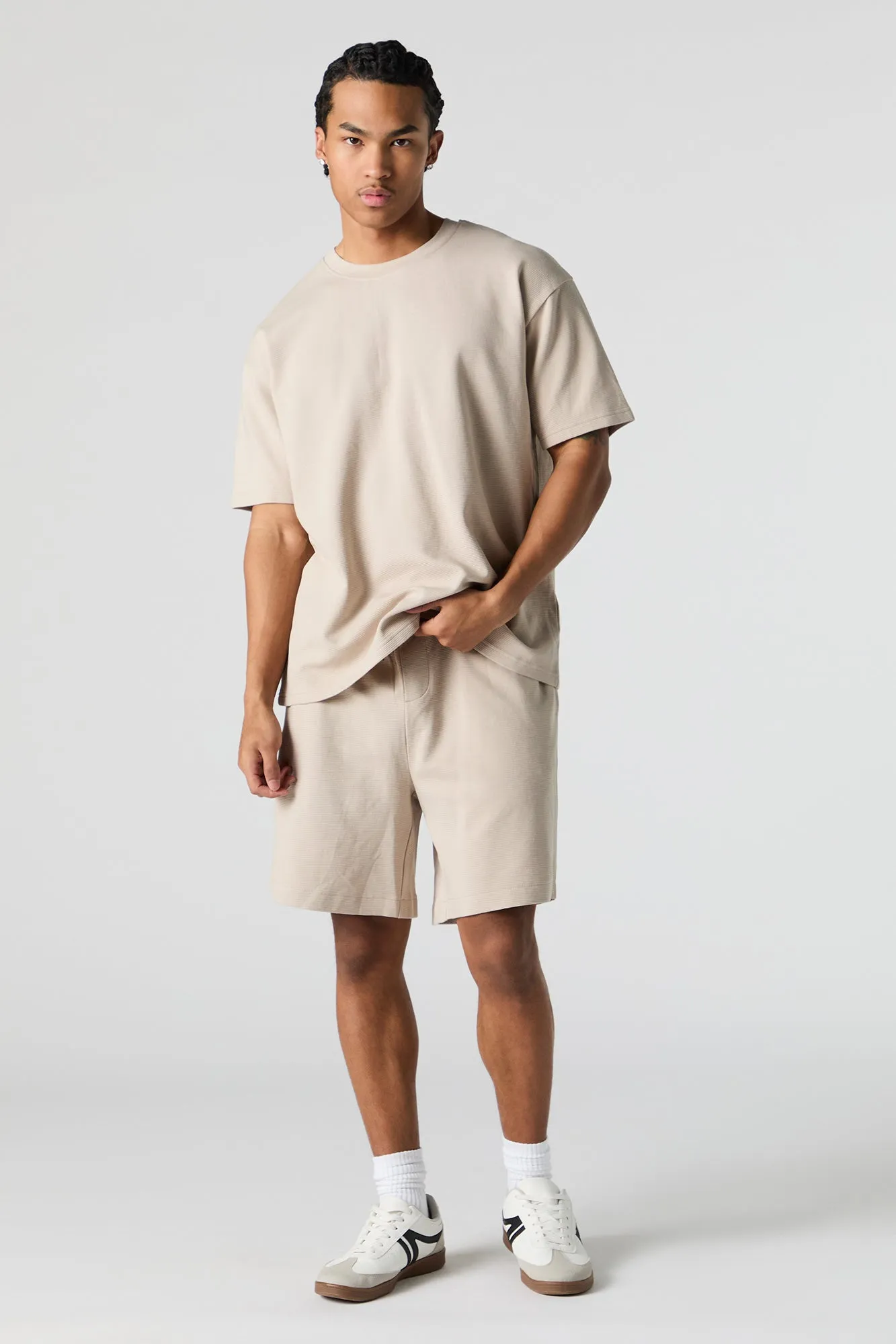 Textured Drawstring Short