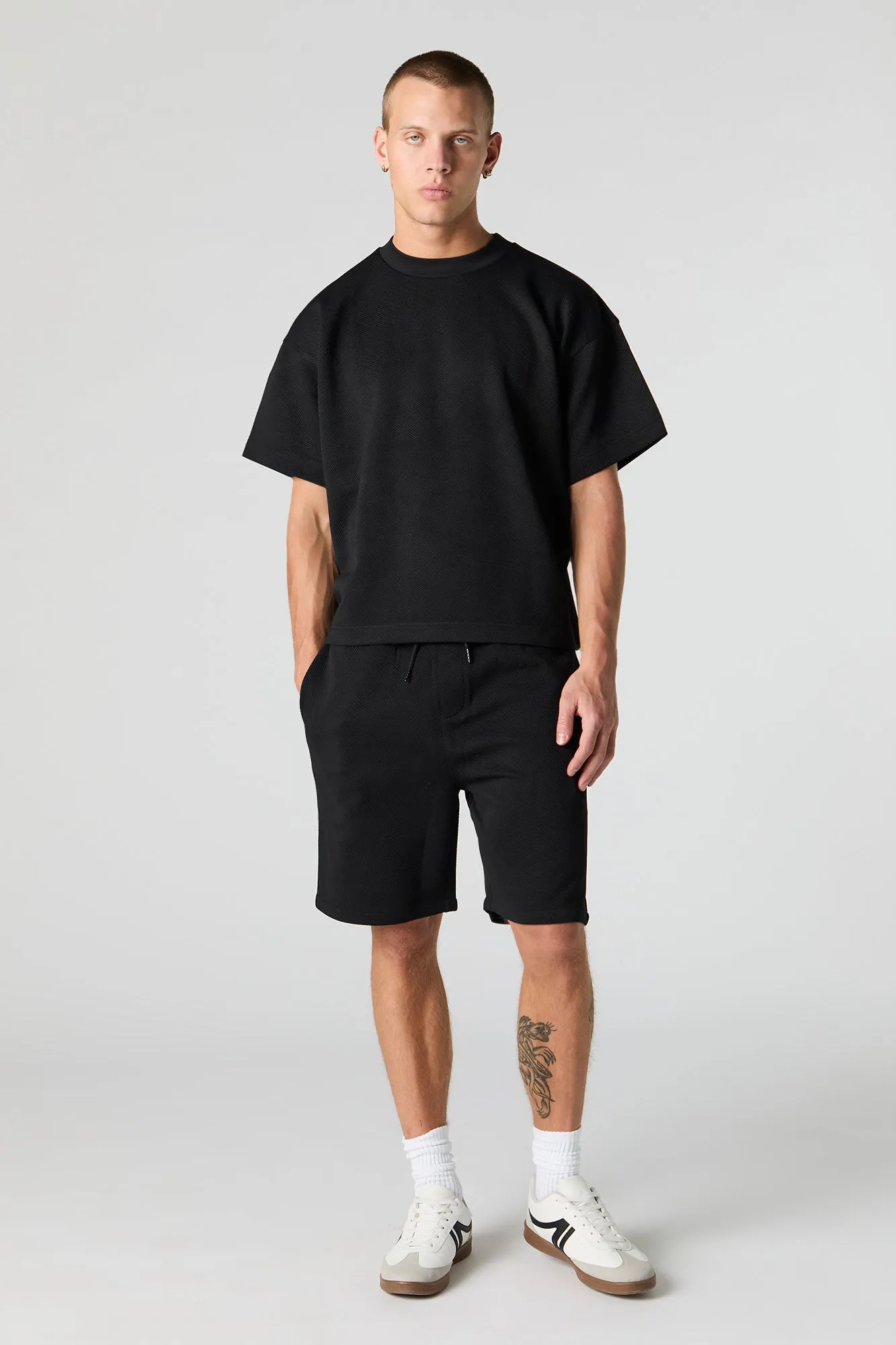Textured Drawstring Short