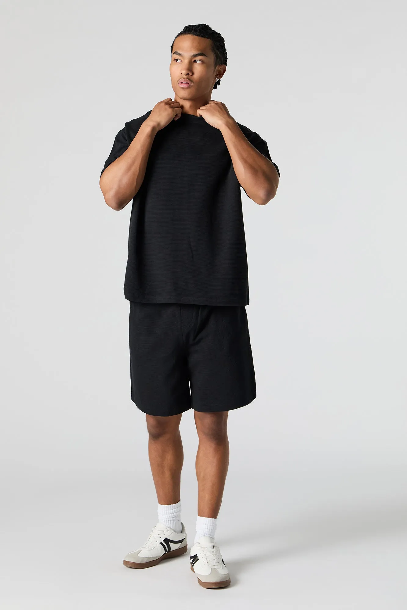 Textured Drawstring Short