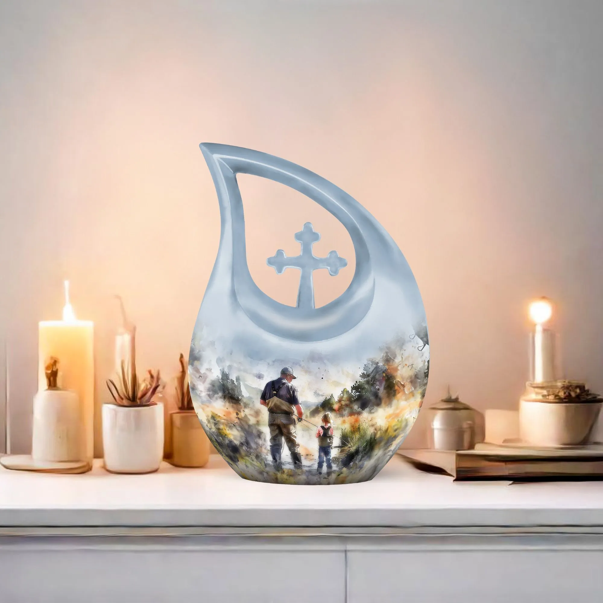 The Fishing Tribute, Exquisite Cremation Urn for Eternal Rest