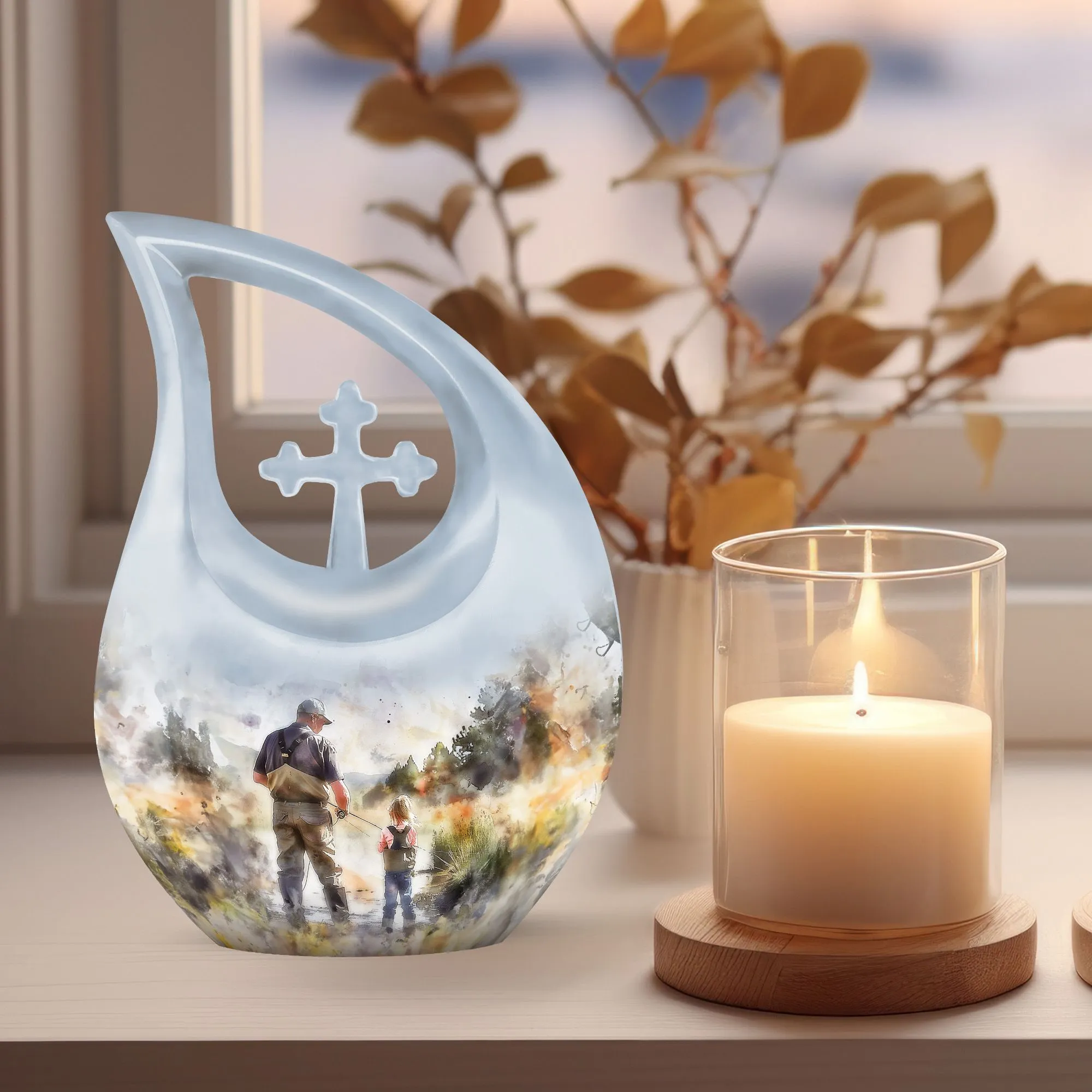 The Fishing Tribute, Exquisite Cremation Urn for Eternal Rest