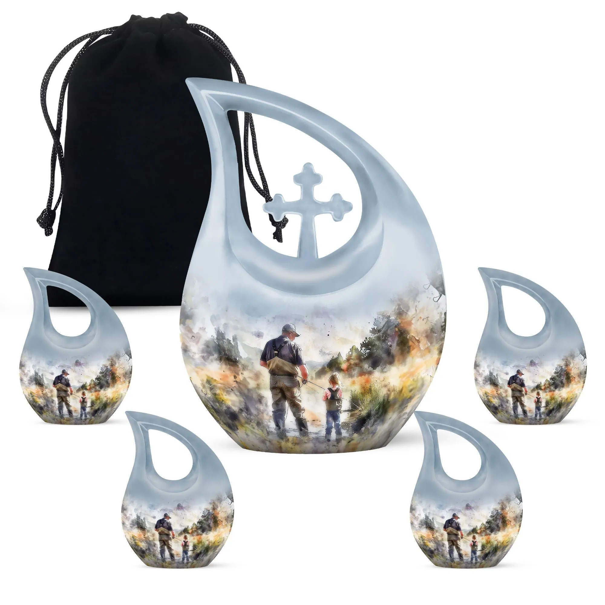 The Fishing Tribute, Exquisite Cremation Urn for Eternal Rest